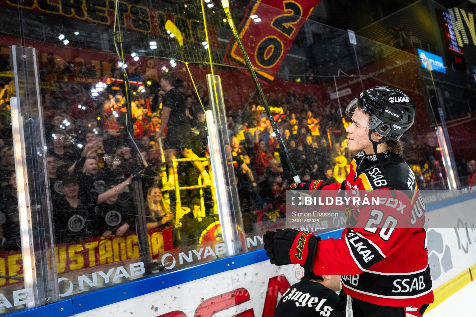 Luleås Casper Juustovaara Karlsson jublar