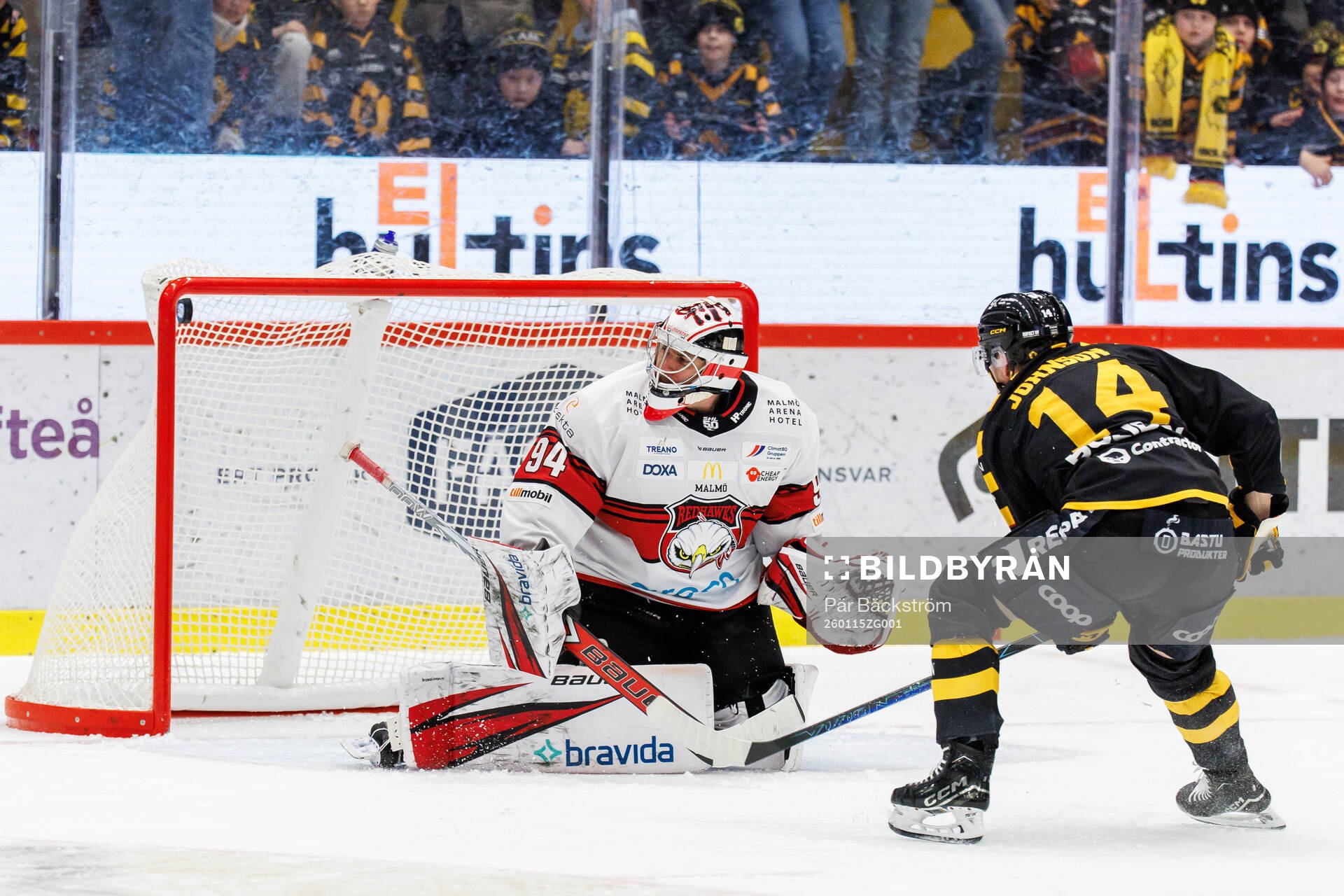 Skellefteås Andreas Johnson gör 3-1 på Malmö Redhawks