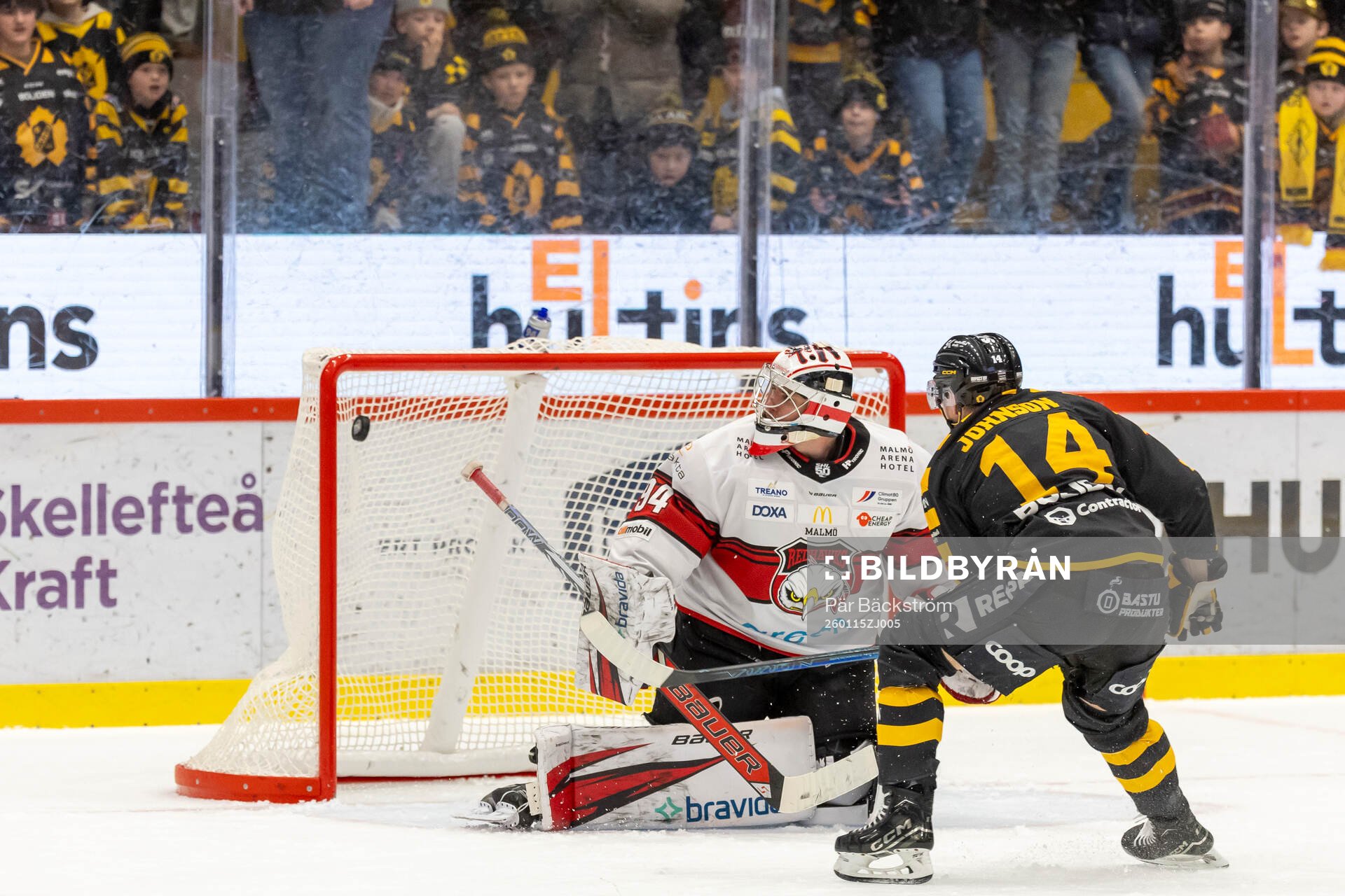 Skellefteås Andreas Johnson gör 3-1 bakom Malmö Redhawks
