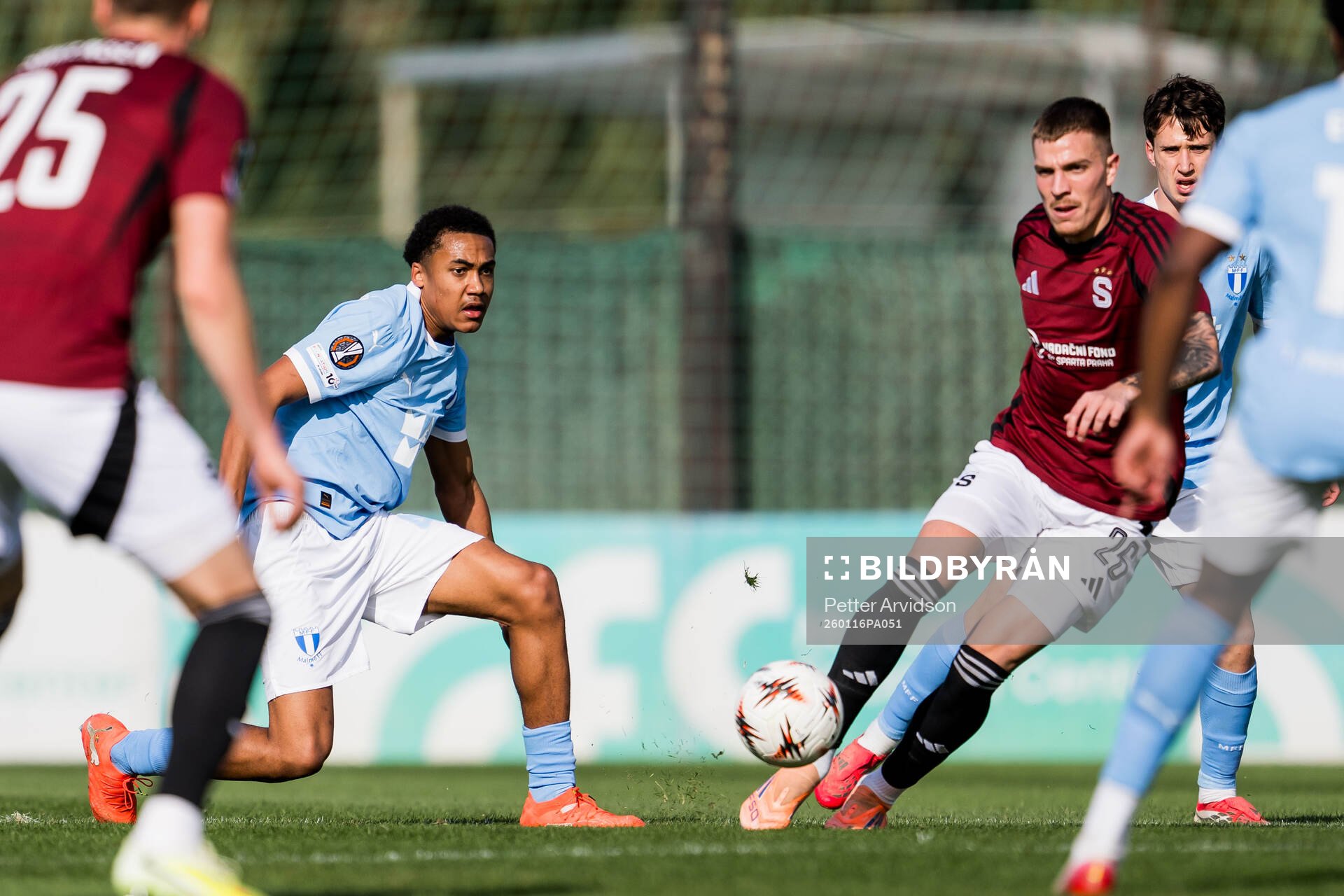 Theodor Lundbergh of Malmö FF and Patrik Vydra of Sparta