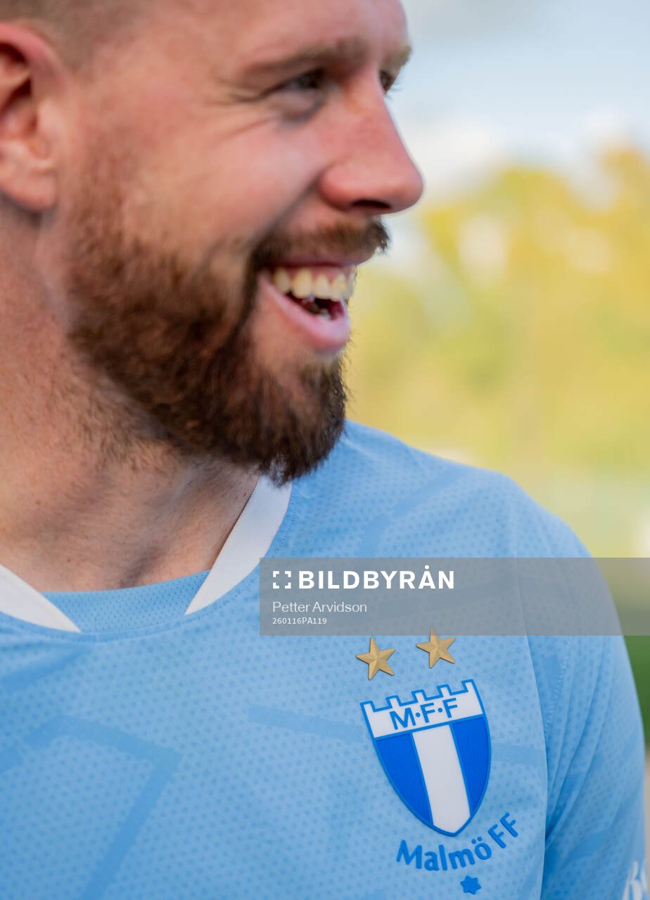 Pontus Jansson of Malmö FF is being interviewed