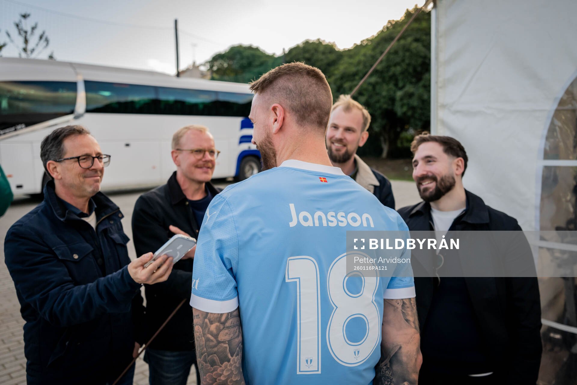 Pontus Jansson of Malmö FF is being interviewed