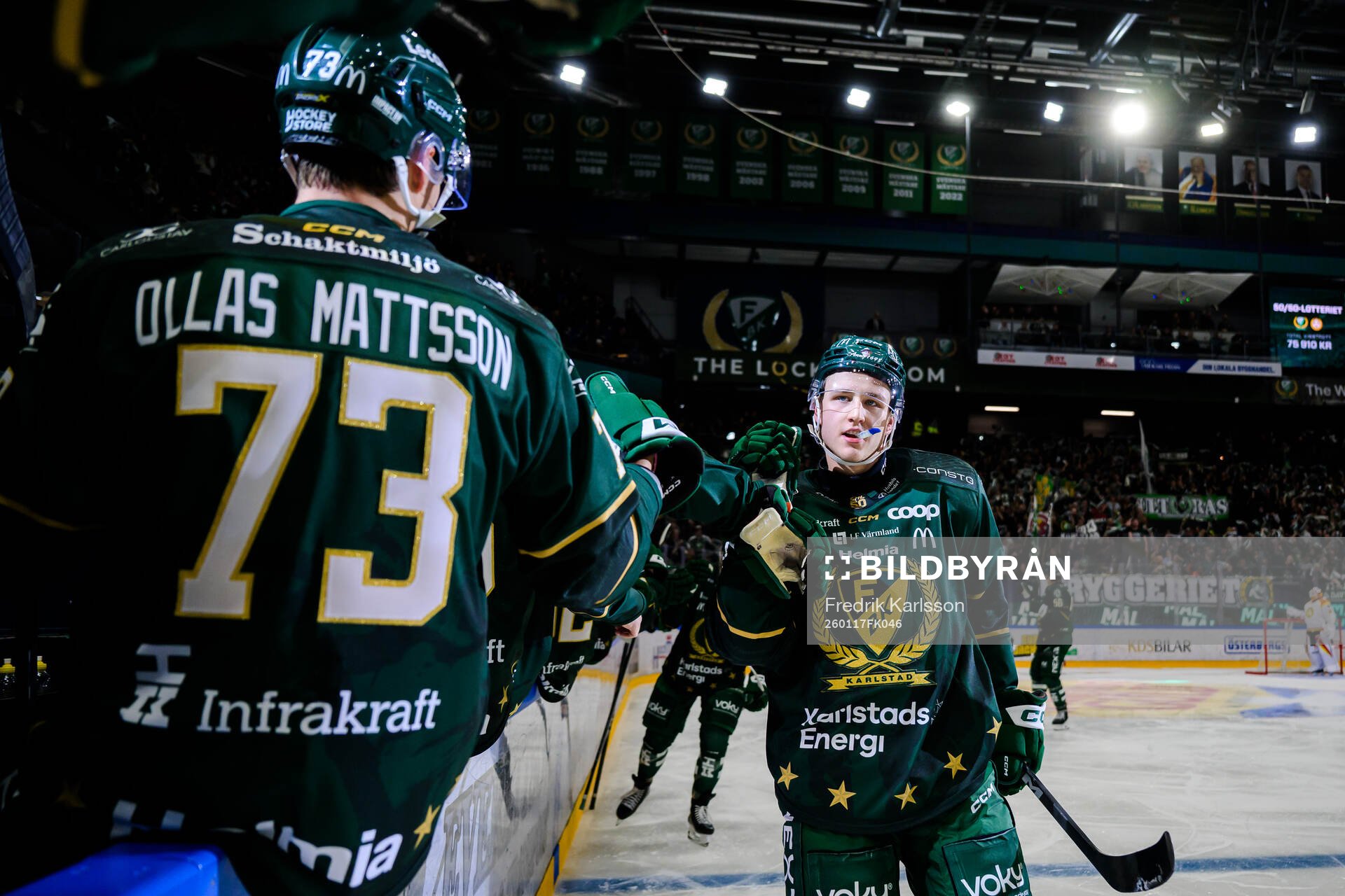 Färjestads Albert Wikman jublar