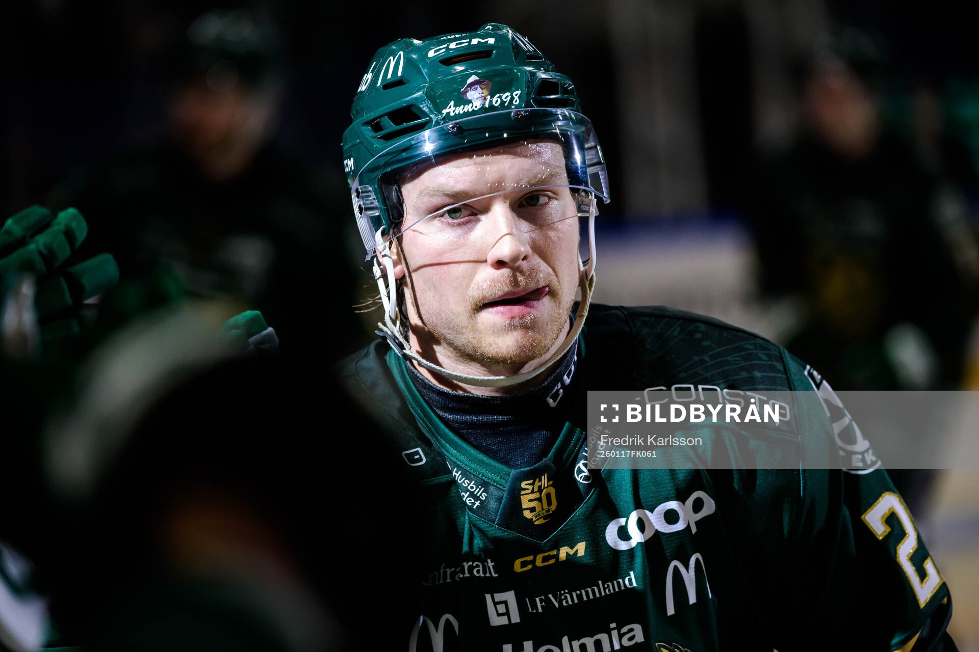 Färjestads Oskar Steen jublar