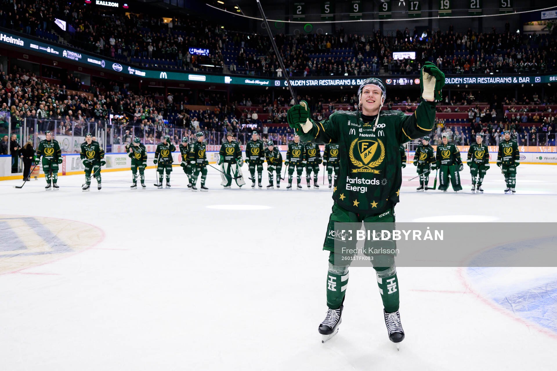 Färjestads Jack Berglund jublar