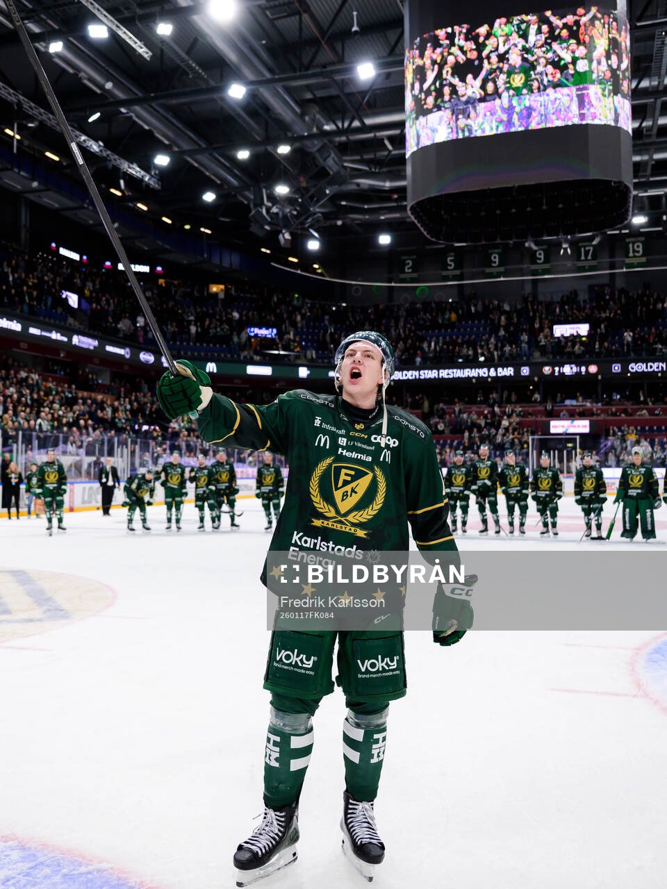 Färjestads Jack Berglund jublar