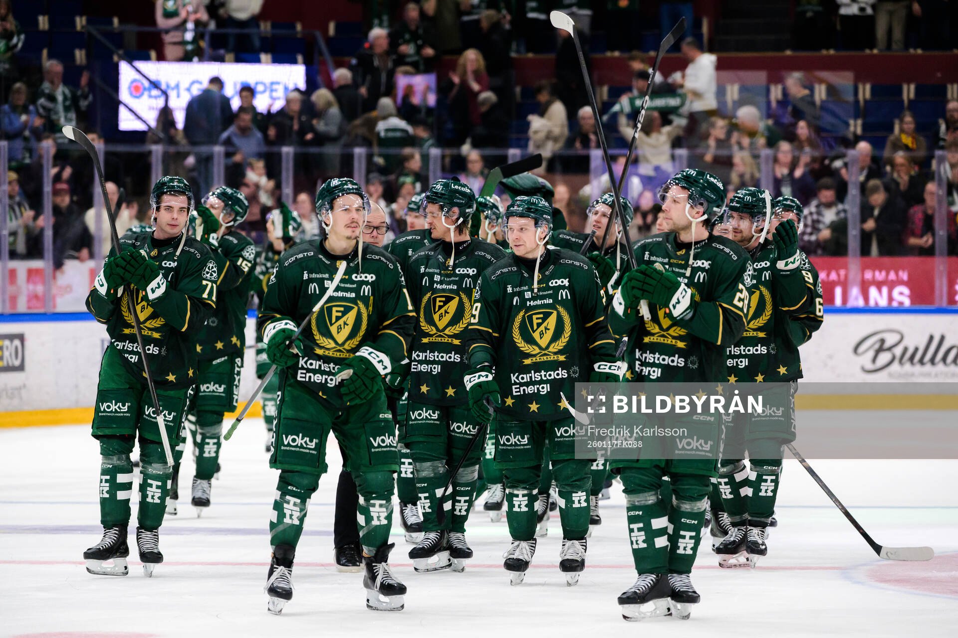 Färjestads spelare jublar