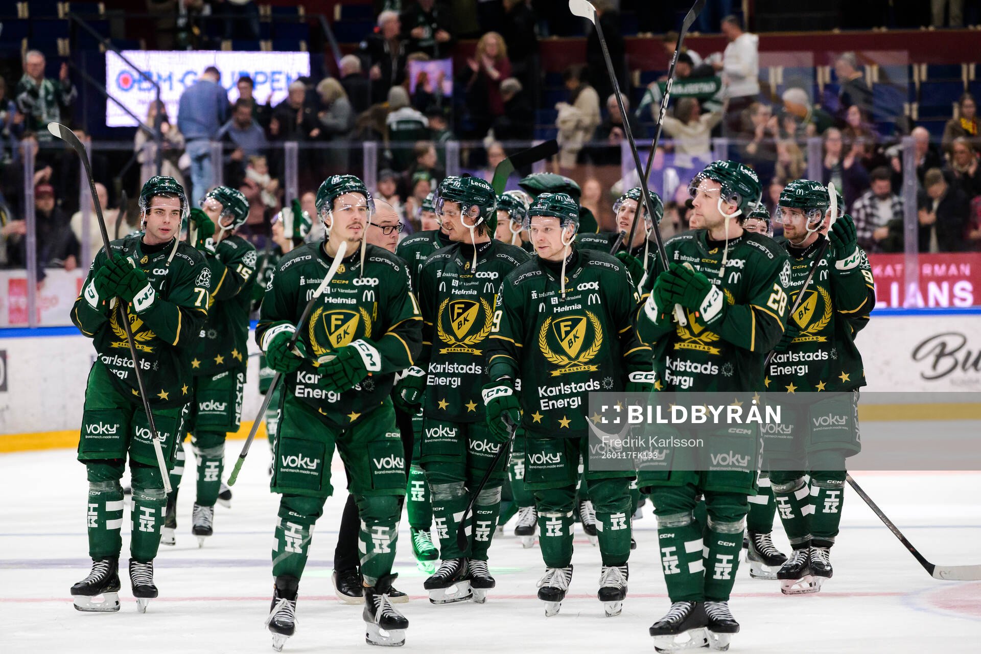 Färjestads spelare jublar
