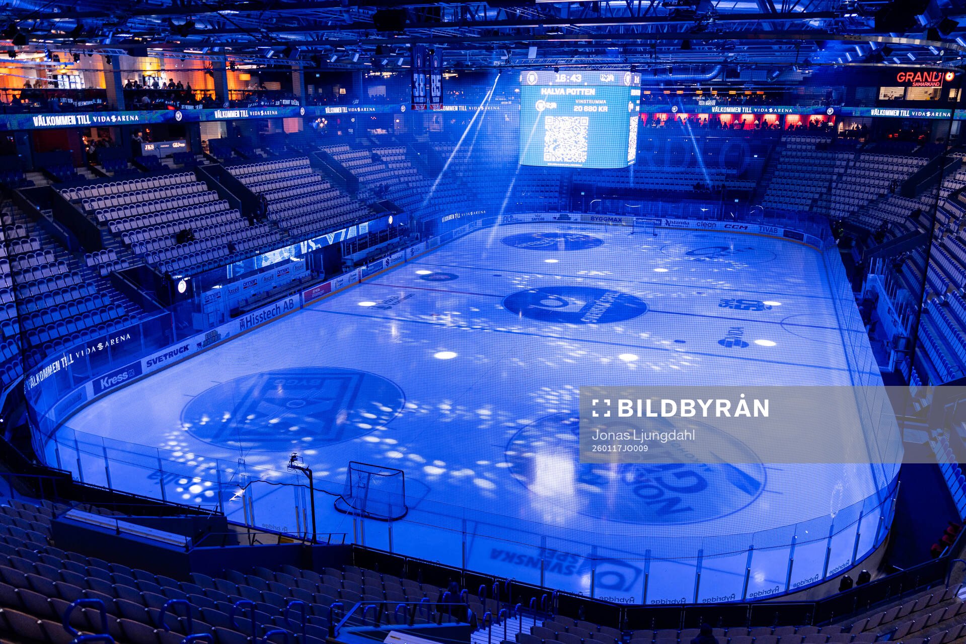 Interör vy från Vida arena