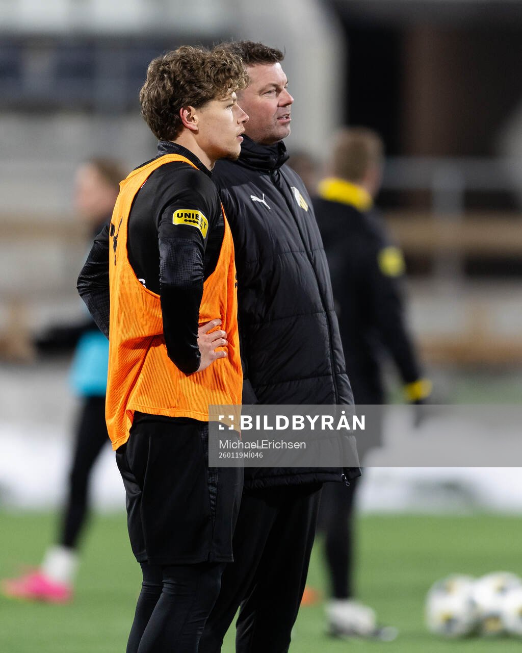 Häckens Gustav Lindgren och tränare Jens Gustafsson