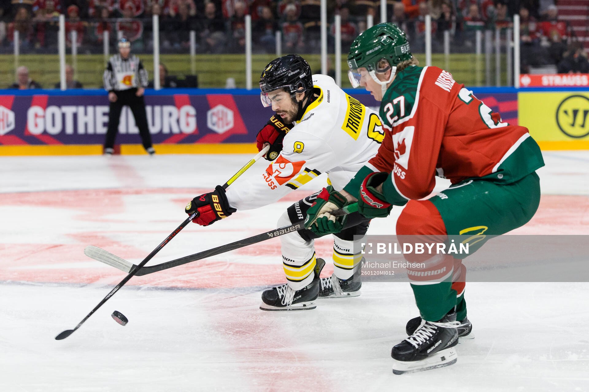 Bobby Trivigno of Brynäs and Theodor Niederbach of