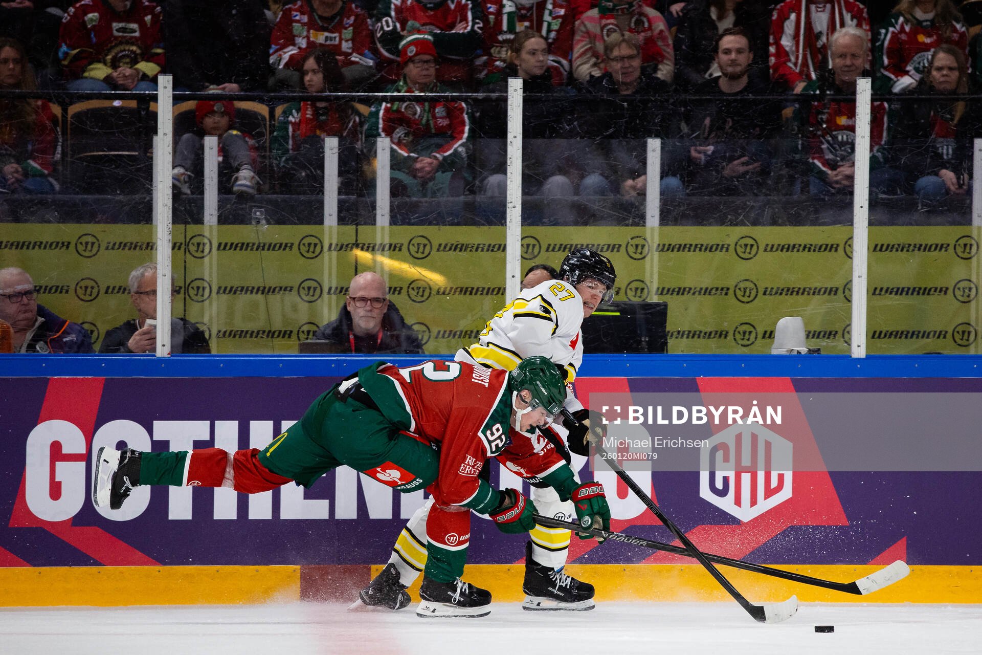 Mattias Norlinder of Brynäs and Filip Cederqvist of