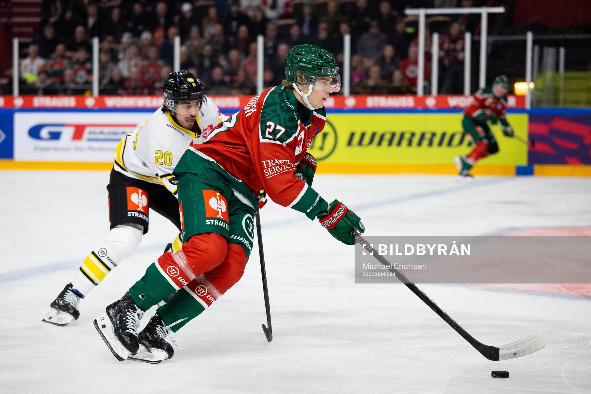 Tyler Vesel of Brynäs and Theodor Niederbach of Frölunda