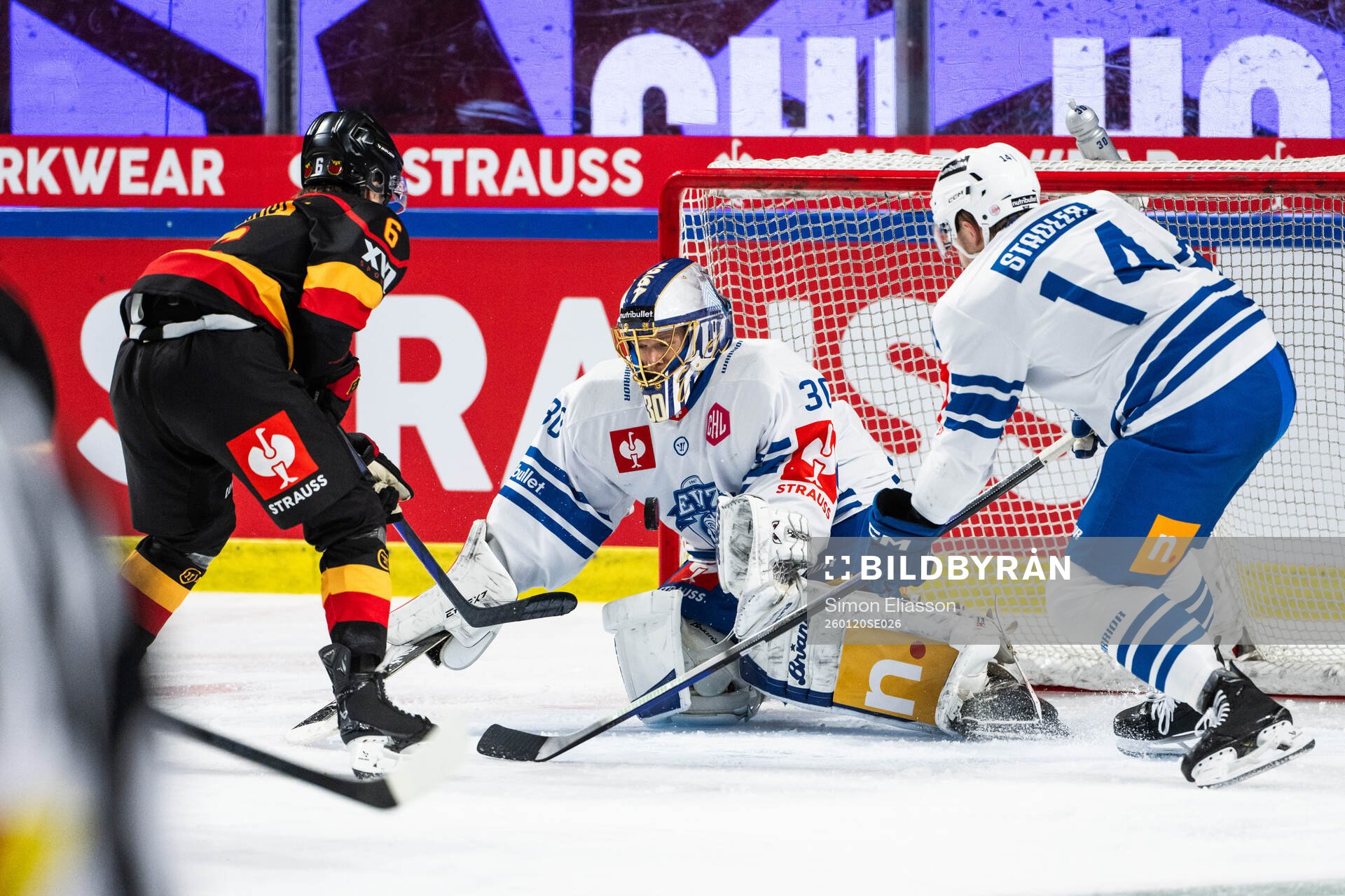 Goaltender Leonardo Genoni of EV Zug
