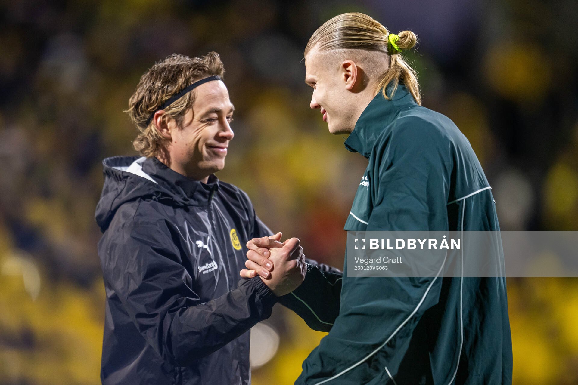 Patrick Berg of Bodø/Glimt and Erling Braut Haaland of