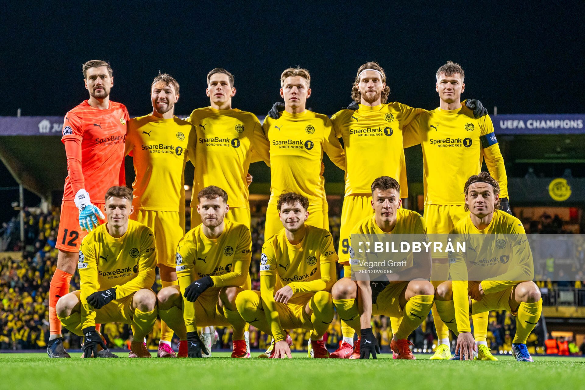 The starting eleven of Bodø/Glimt pose for a team photo