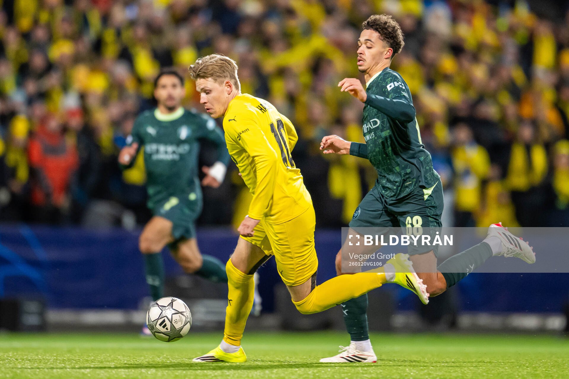 Jens Petter Hauge of Bodø/Glimt and Max Alleyne of
