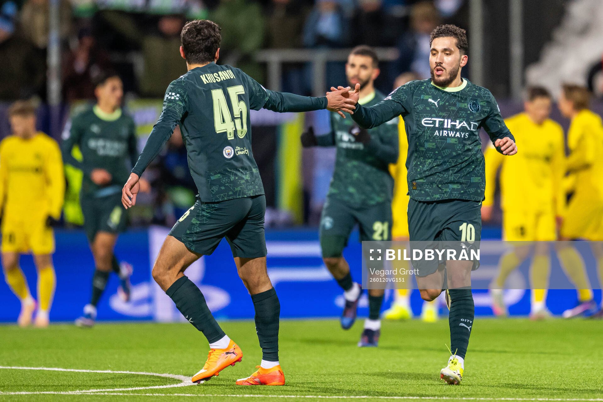 Rayan Cherki of Manchester City celebrates