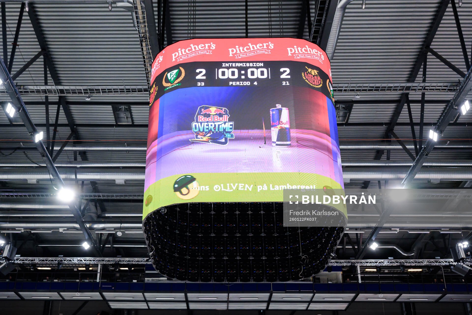 Red Bull Overtime på jumbotronen