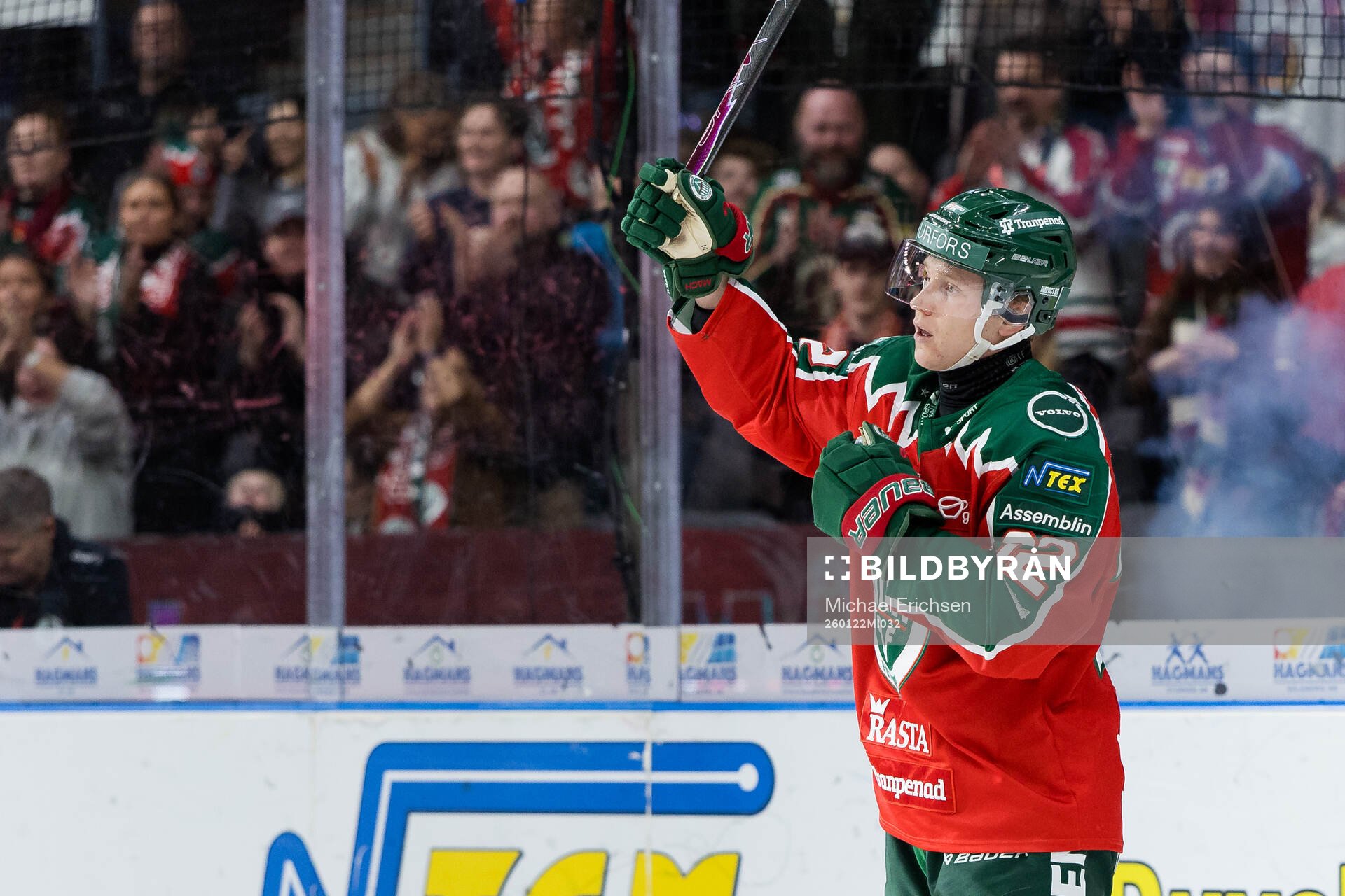 Frölundas Noah Hasa jublar