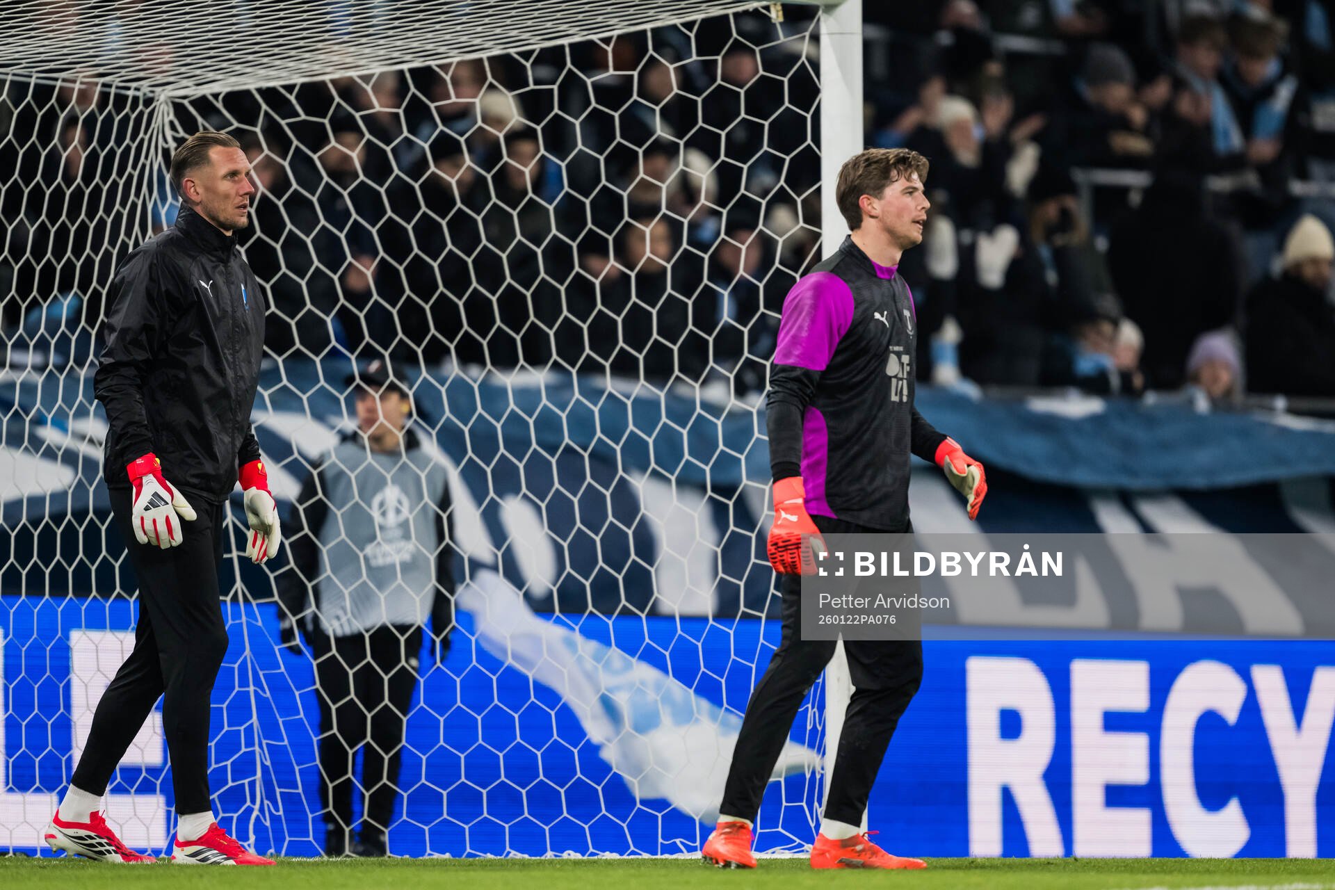 Goalkeeper Robin Olsen and goalkeeper Melker Ellborg of