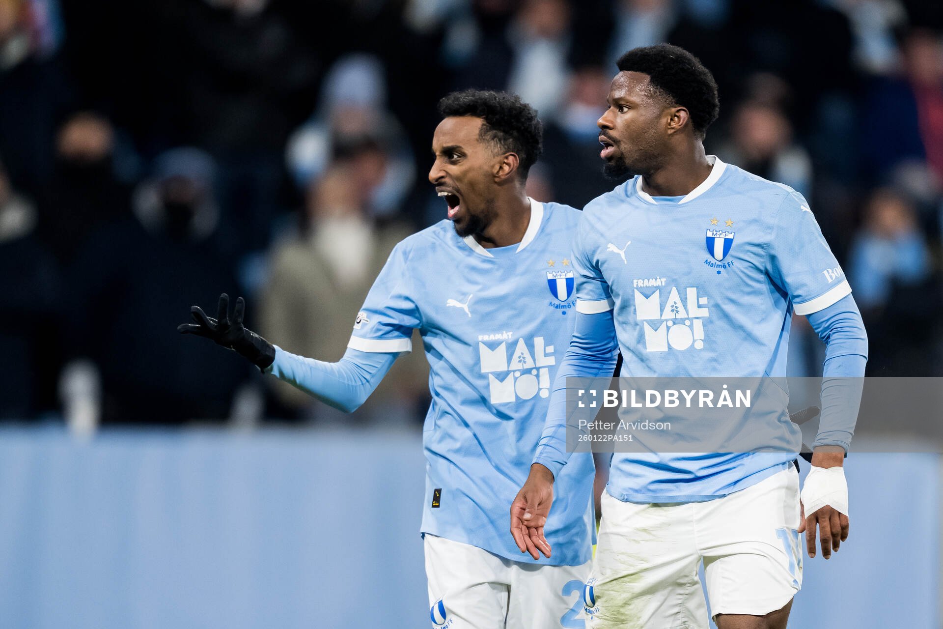 Taha Ali and Emmanuel Ekong of Malmö FF