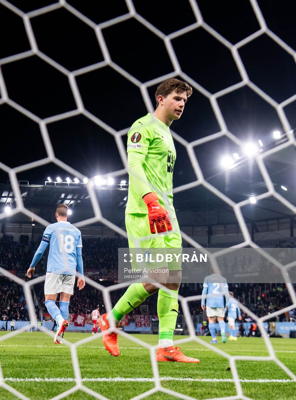 Goalkeeper Melker Ellborg of Malmö FF looks dejected