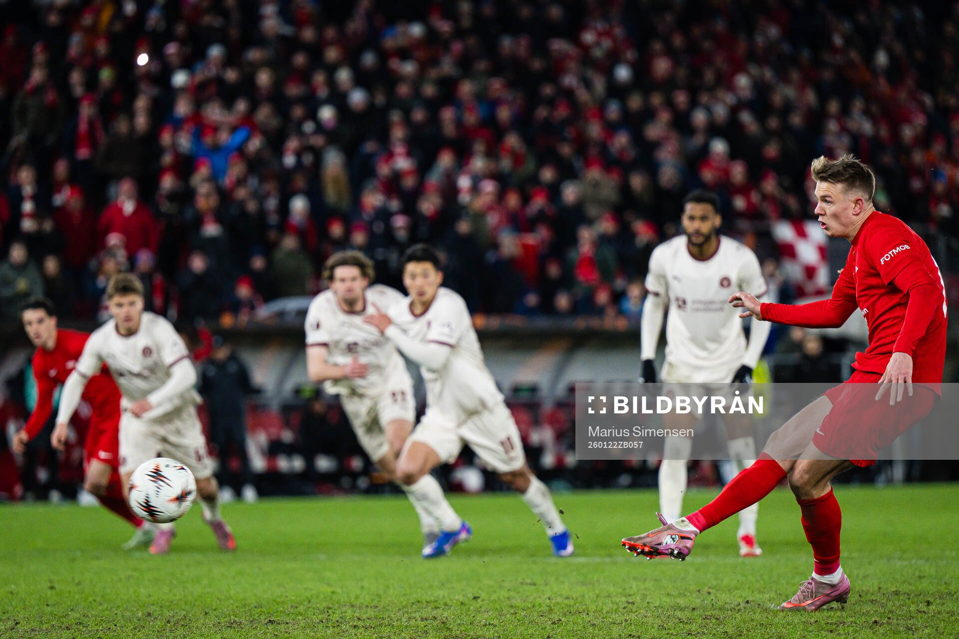 Emil Kornvig of Brann scores the 2-2 goal