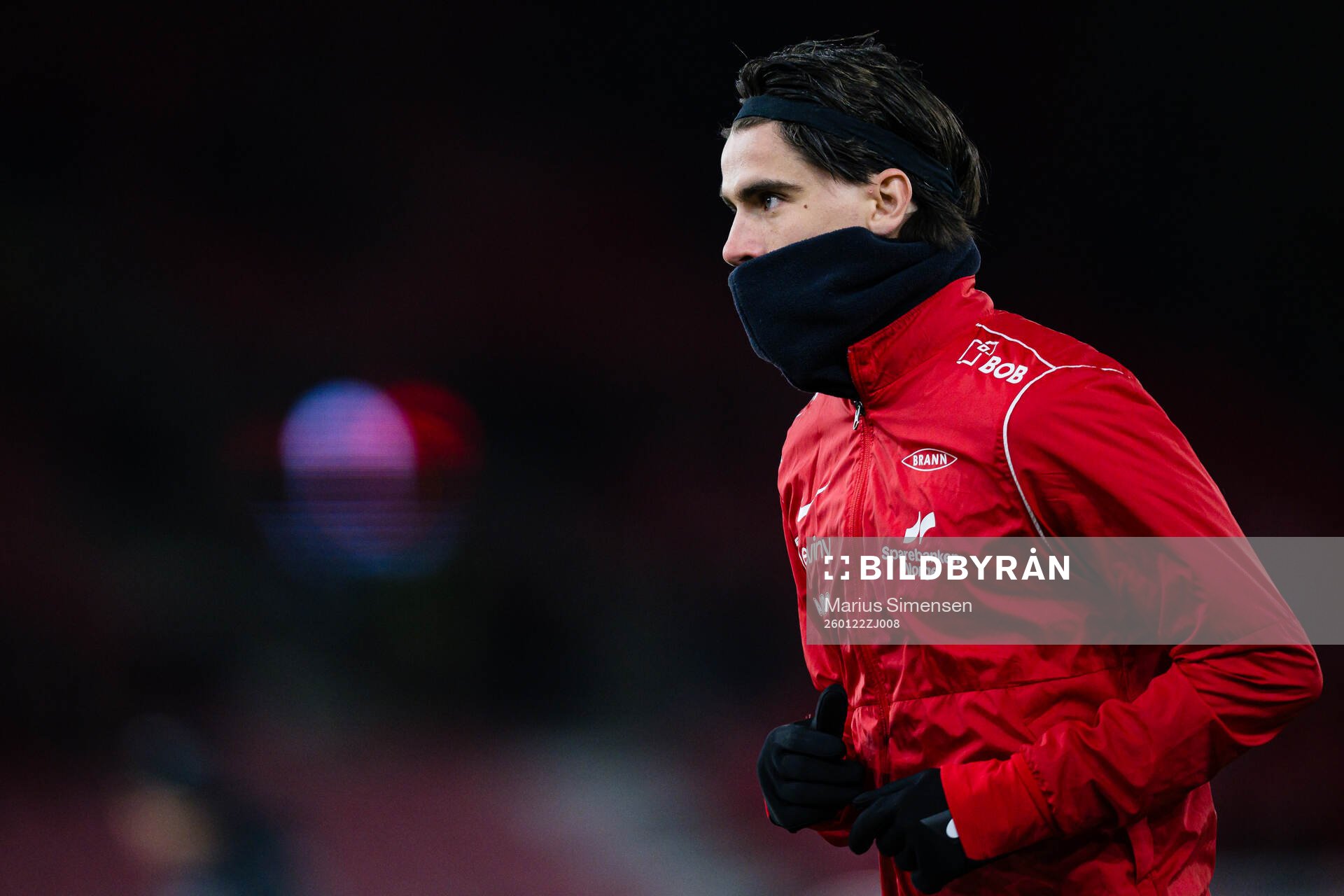 Ulrik Mathisen of Brann warms up