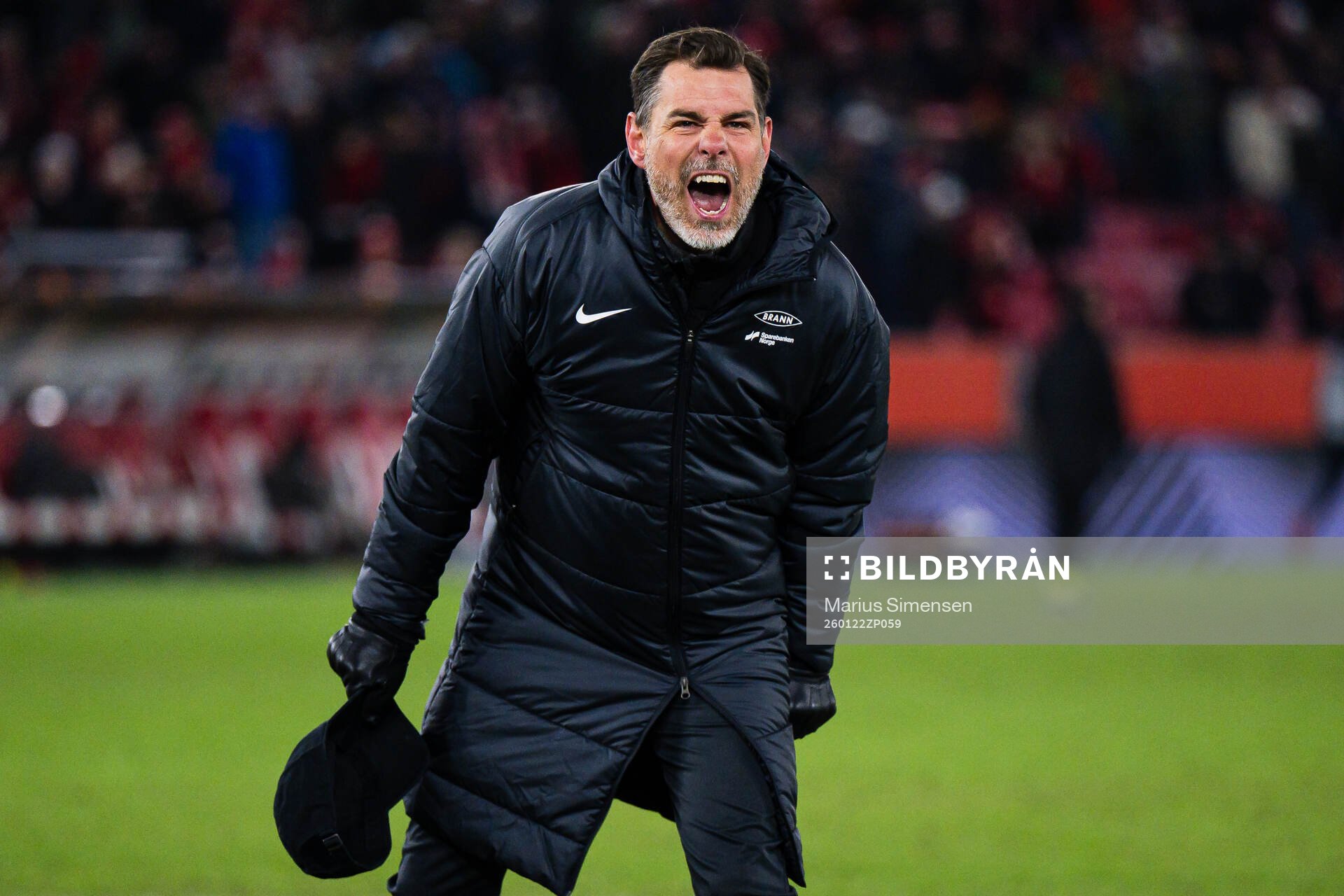 Head coach Freyr Alexandersson of Brann celebrates