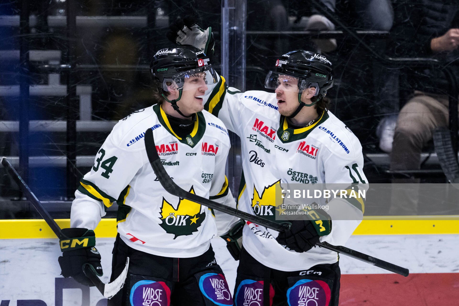 Östersunds Filip Hesselvall och Oliver Kandergård jublar