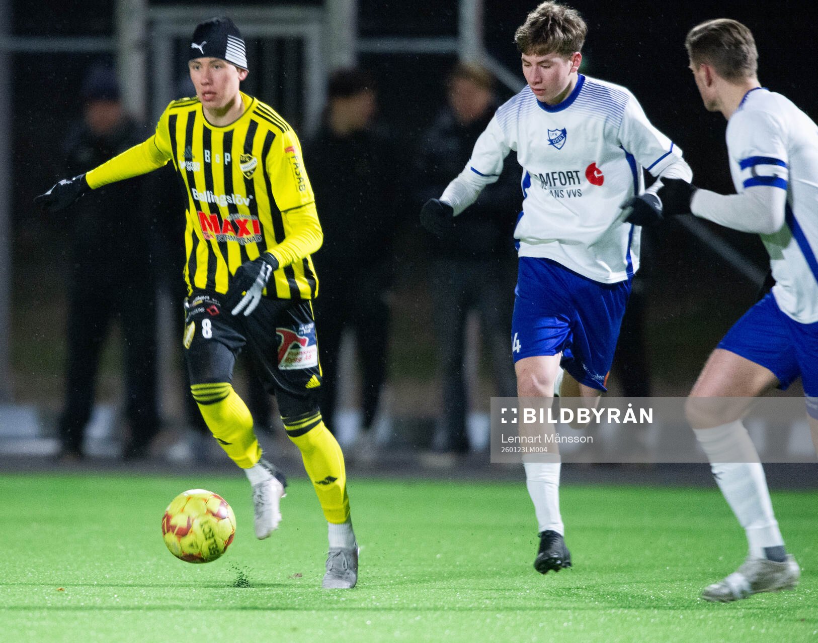 IFK Hässleholms Axel Nilsson i träningsmatchen mellan IFK