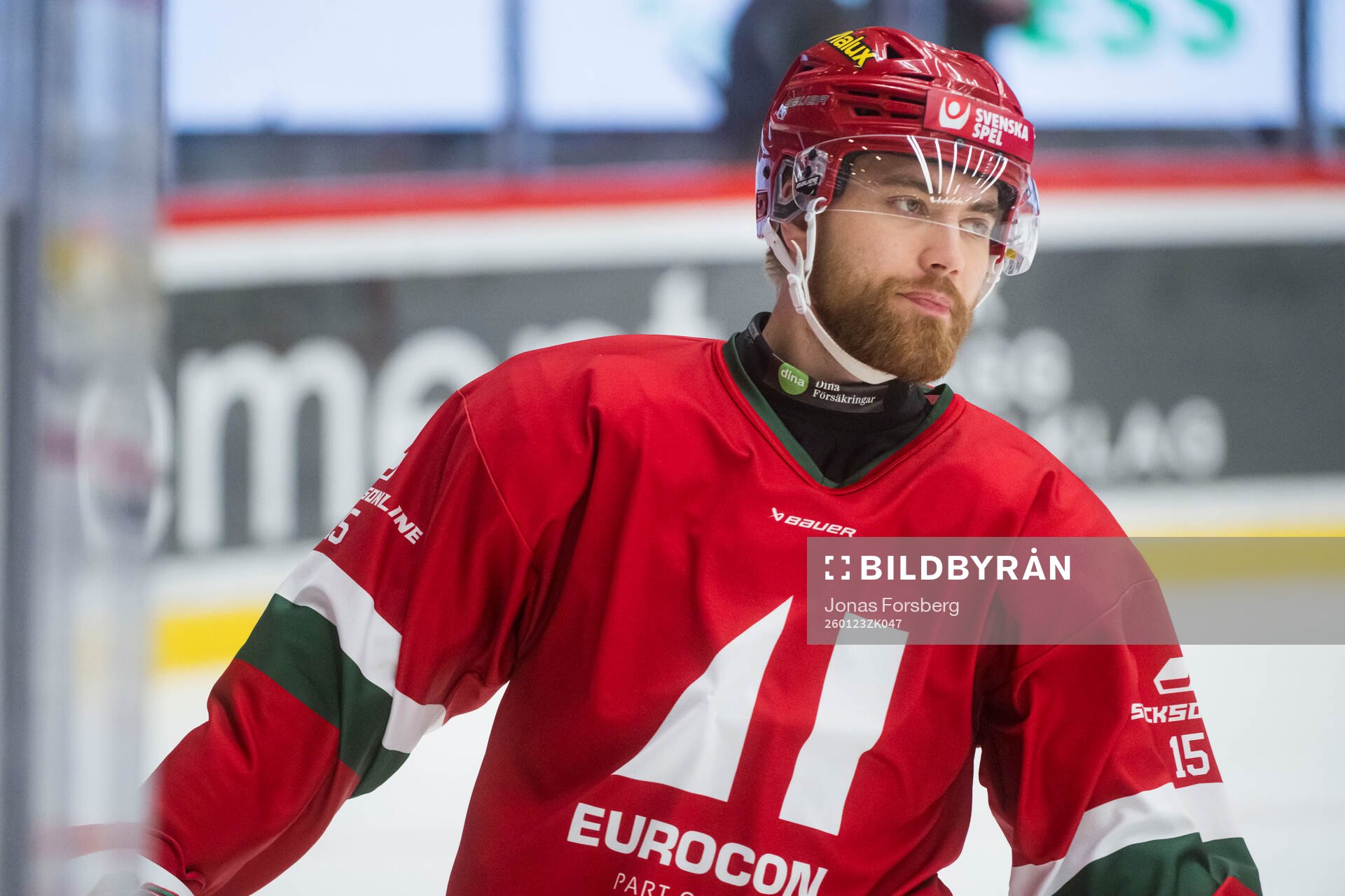 Modos Jacob Bjerselius innan ishockeymatchen i