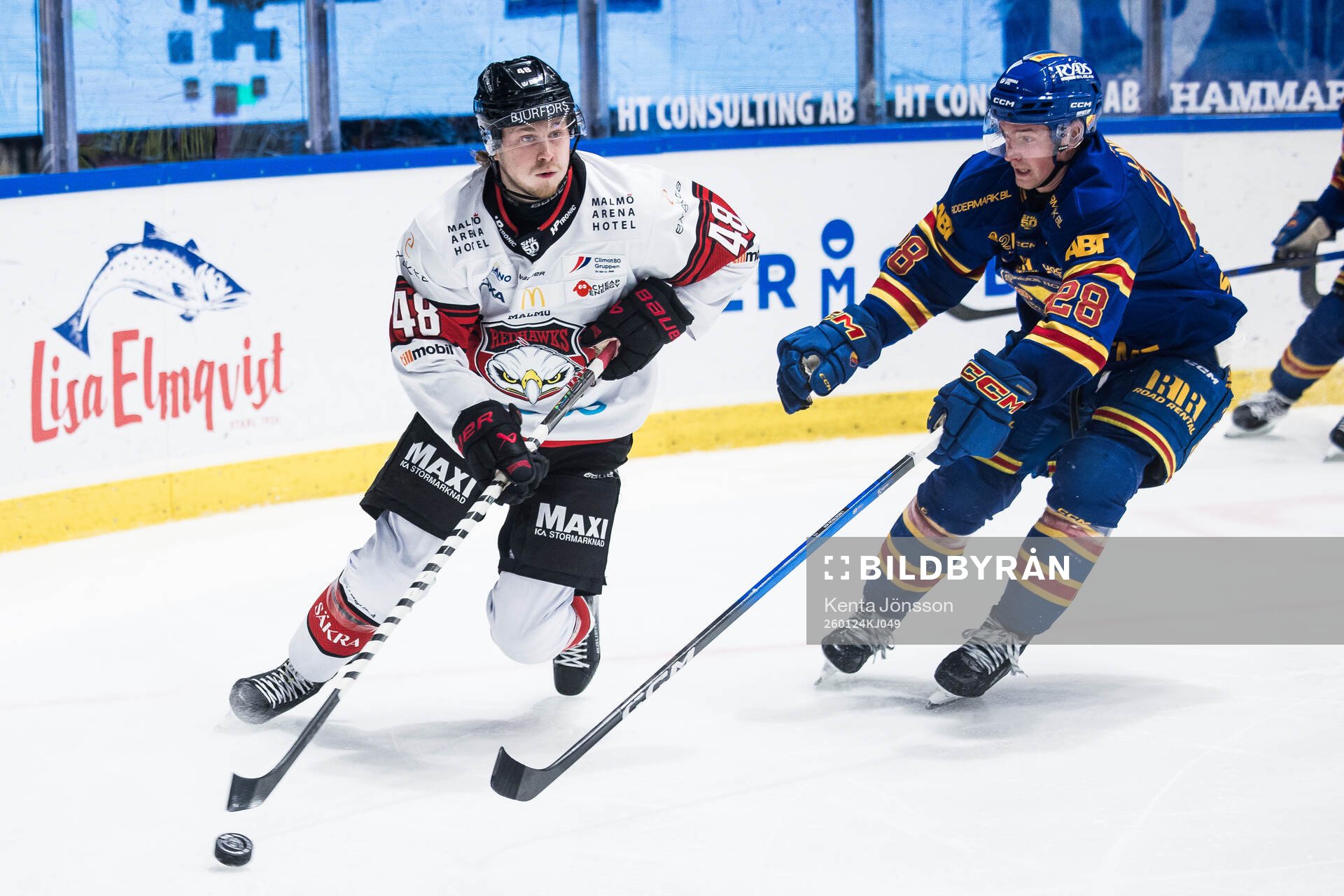 Malmö Redhawks Lauri Pajuniemi och Djurgårdens Gustav