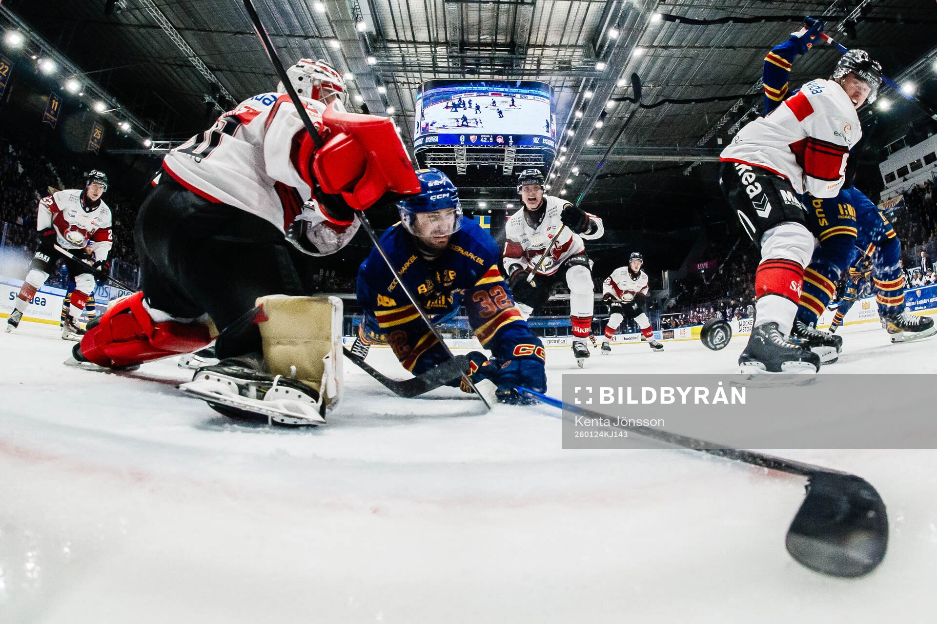 Malmö Redhawks målvakt Oskar Blomgren och Djurgårdens