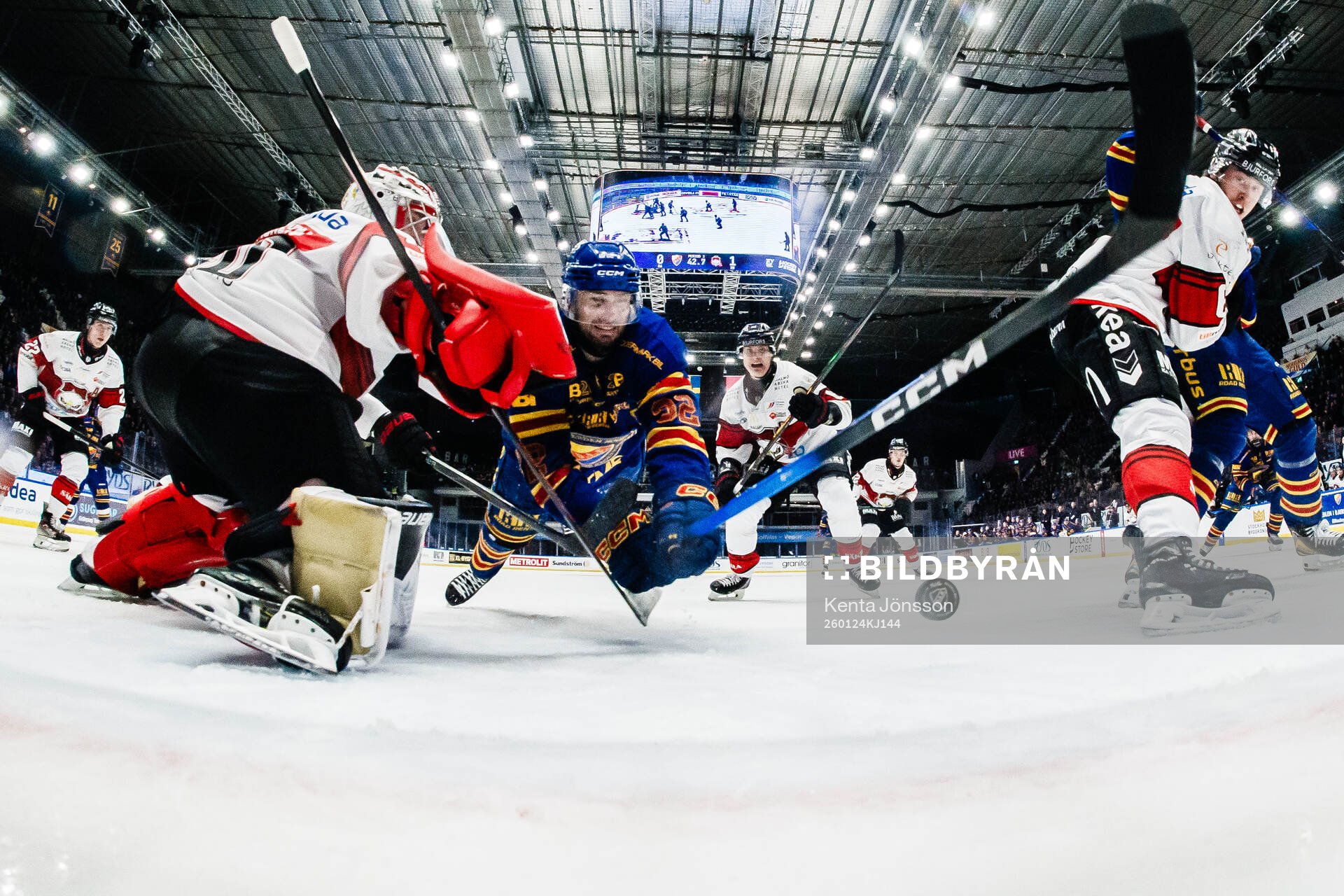 Malmö Redhawks målvakt Oskar Blomgren och Djurgårdens