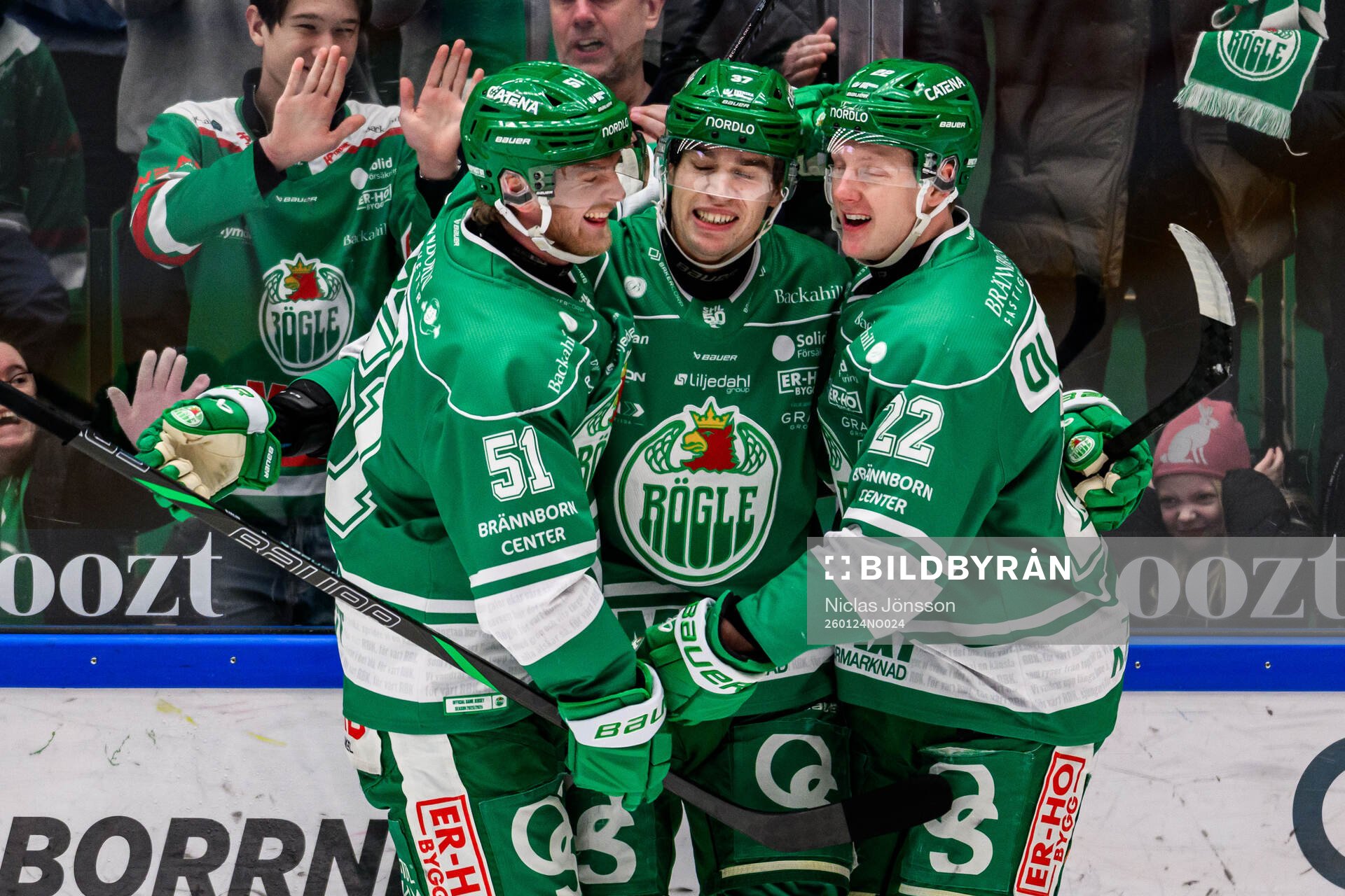 Rögles Calle Själin, Albin Sundsvik och Fredrik Olofsson