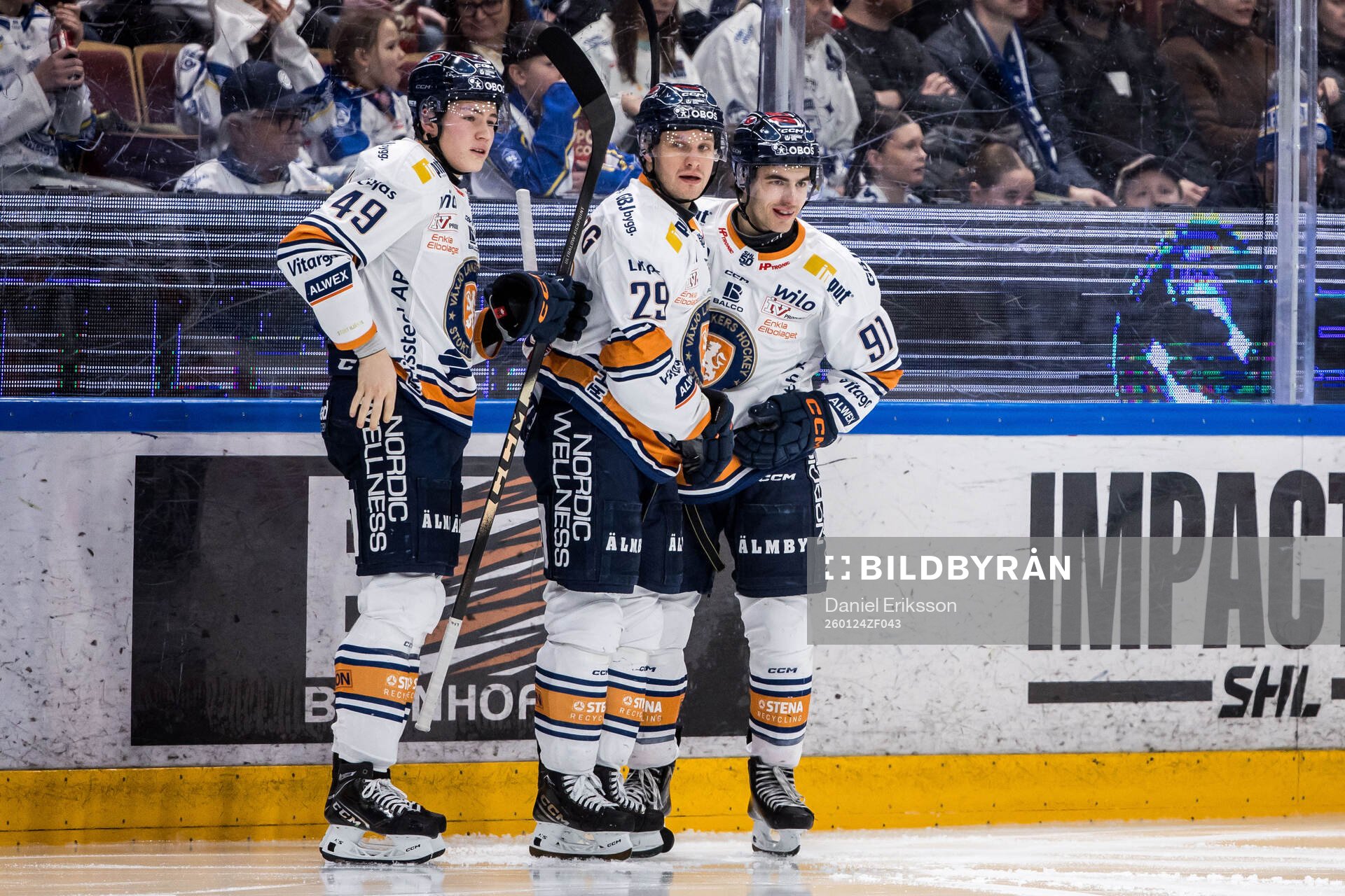 Växjös Sebastian Strandberg, Leo Sahlin Wallenius och