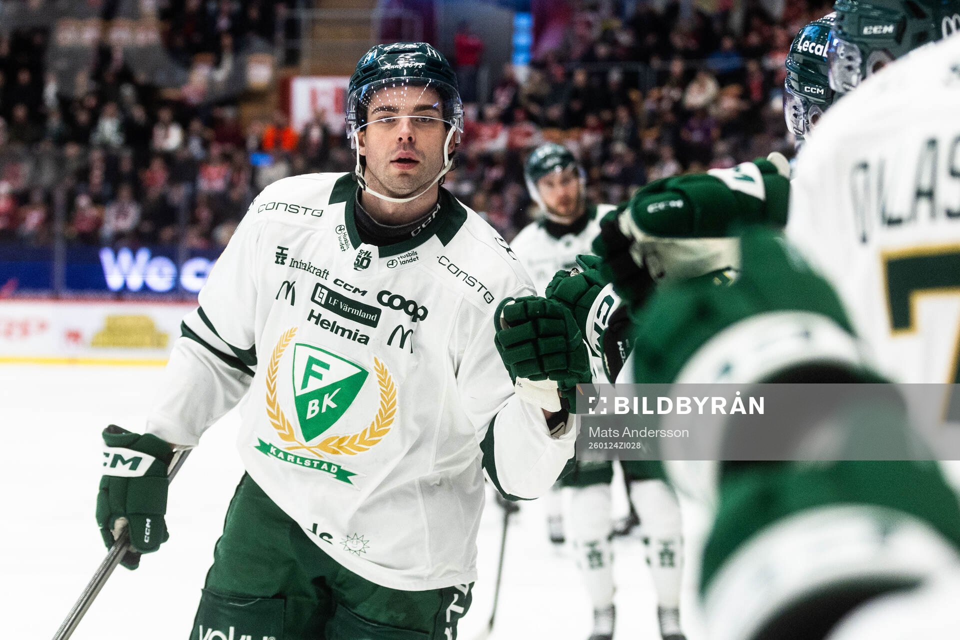 Färjestads Viktor Lodin jublar
