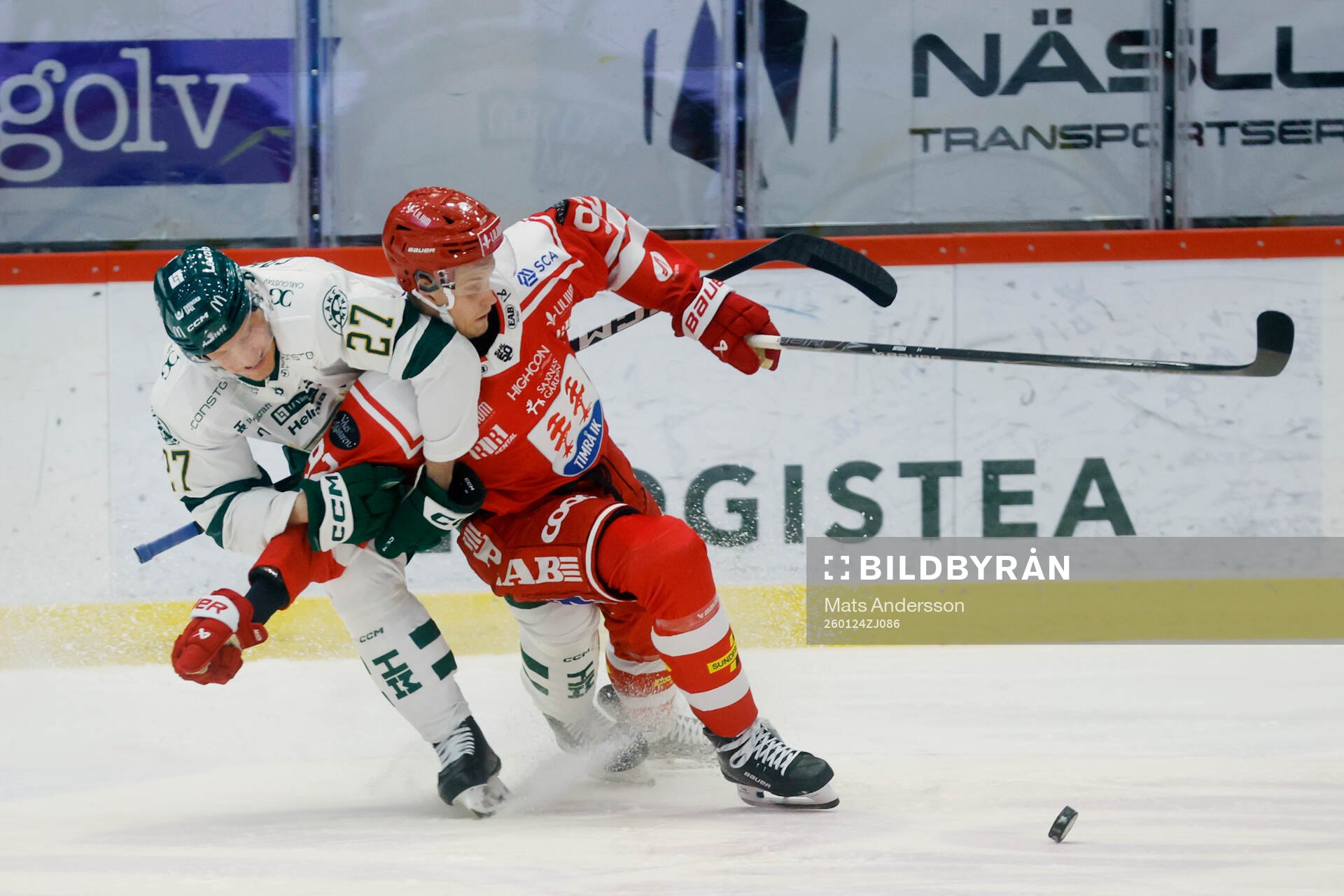 Färjestads Gabriel Carlsson och Timrås Anton Lundmark