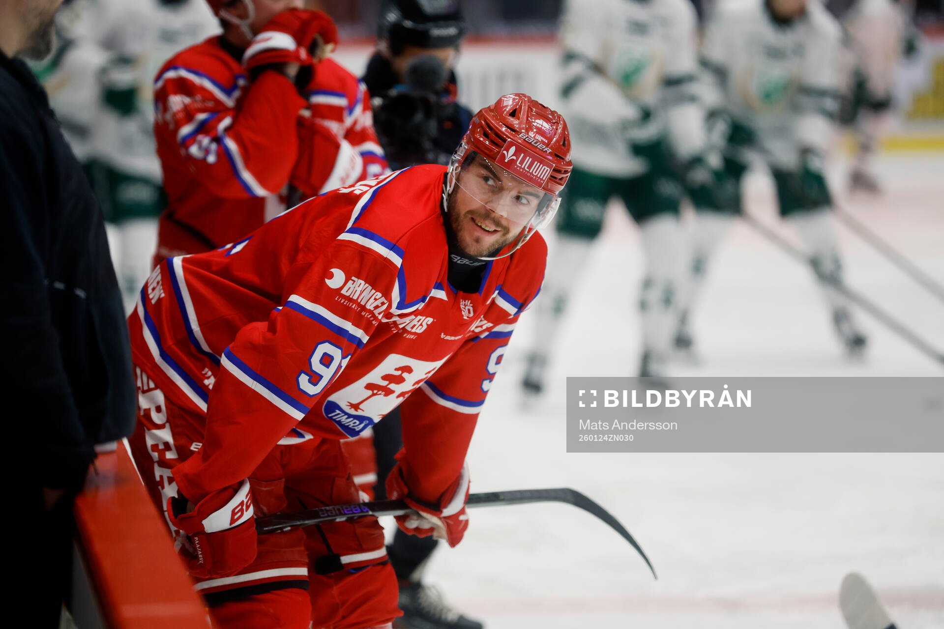 Timrås Magnus Pääjärvi innan ishockeymatchen i SHL