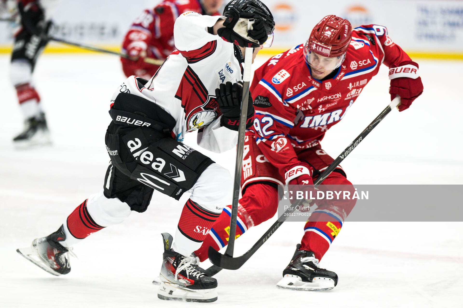 Malmö Redhawks Janne Kuokkanen och Timrås Anton Lundmark
