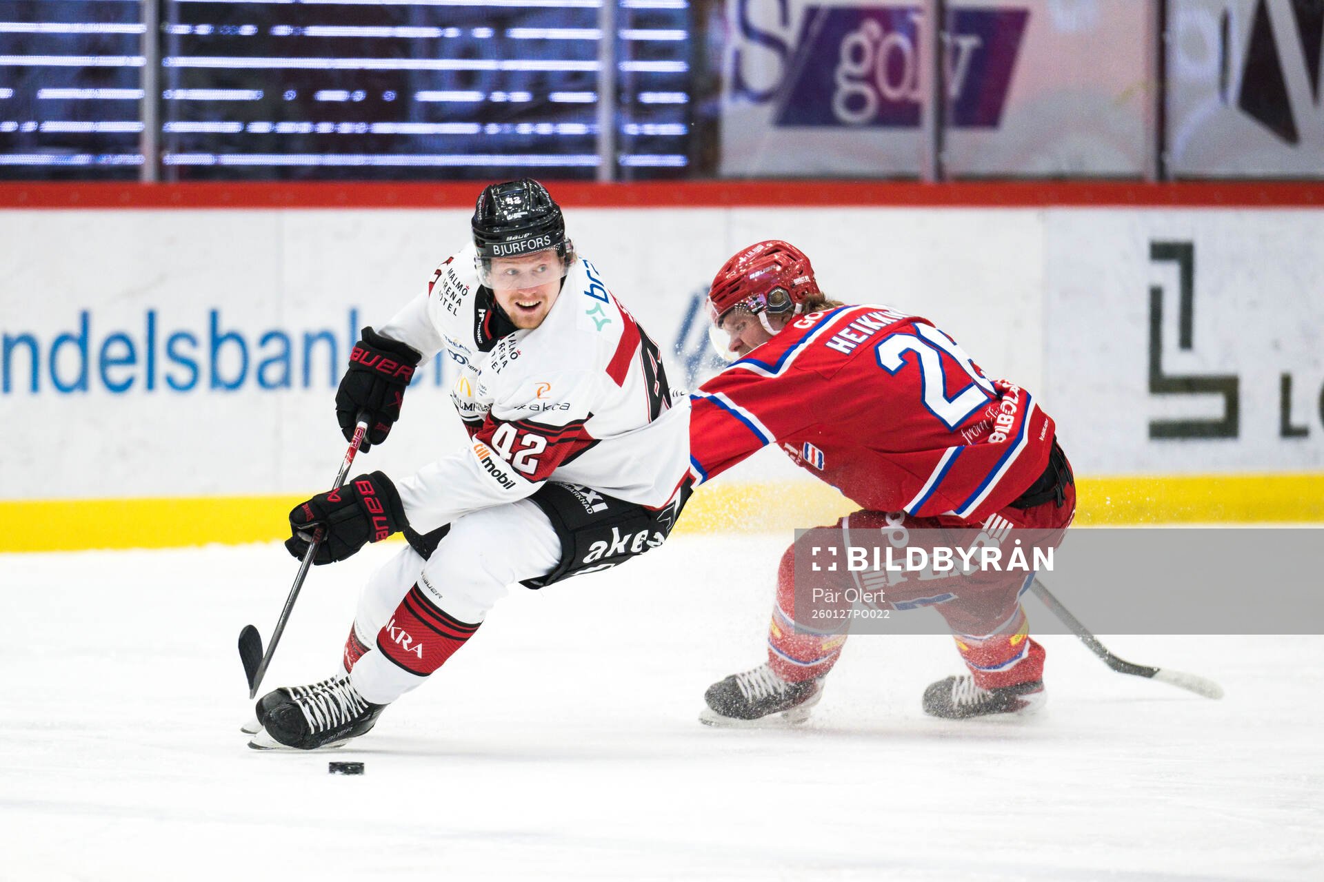 Malmö Redhawks Robin Salo och Timrås Anton Heikkinen