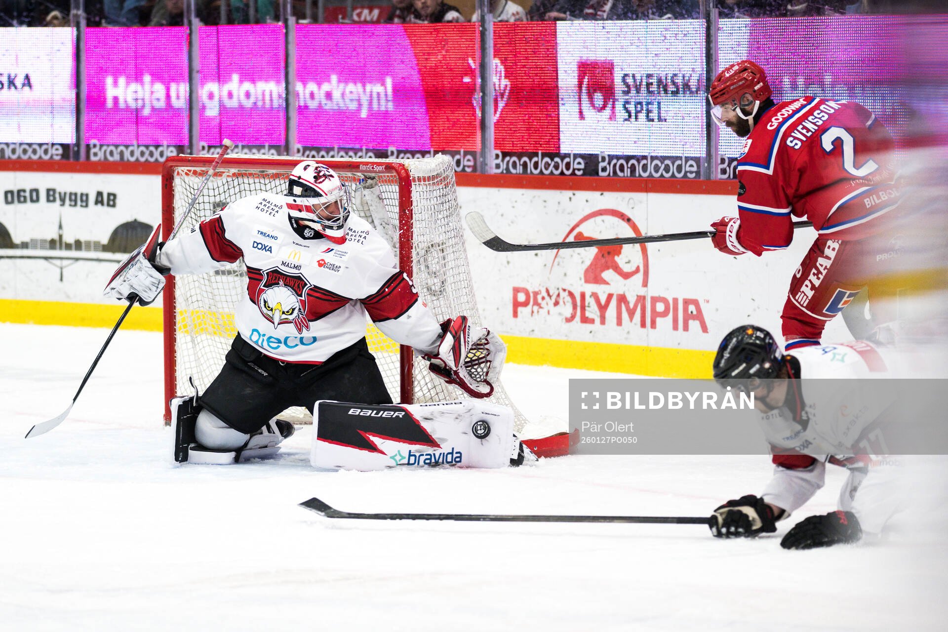 Malmö Redhawks målvakt Marek Langhamer och Timrås Per