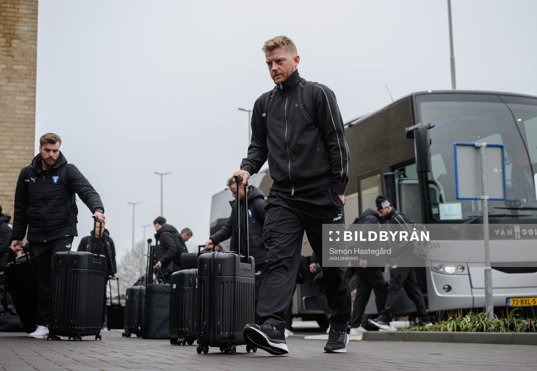 Anders Christiansen of Malmö FF arrives at the hotel