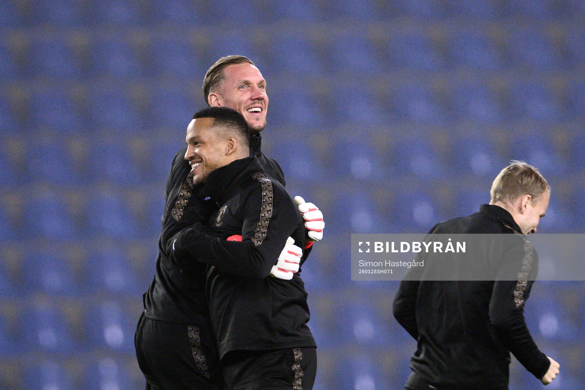 Martin Olsson and goalkeeper Robin Olsen