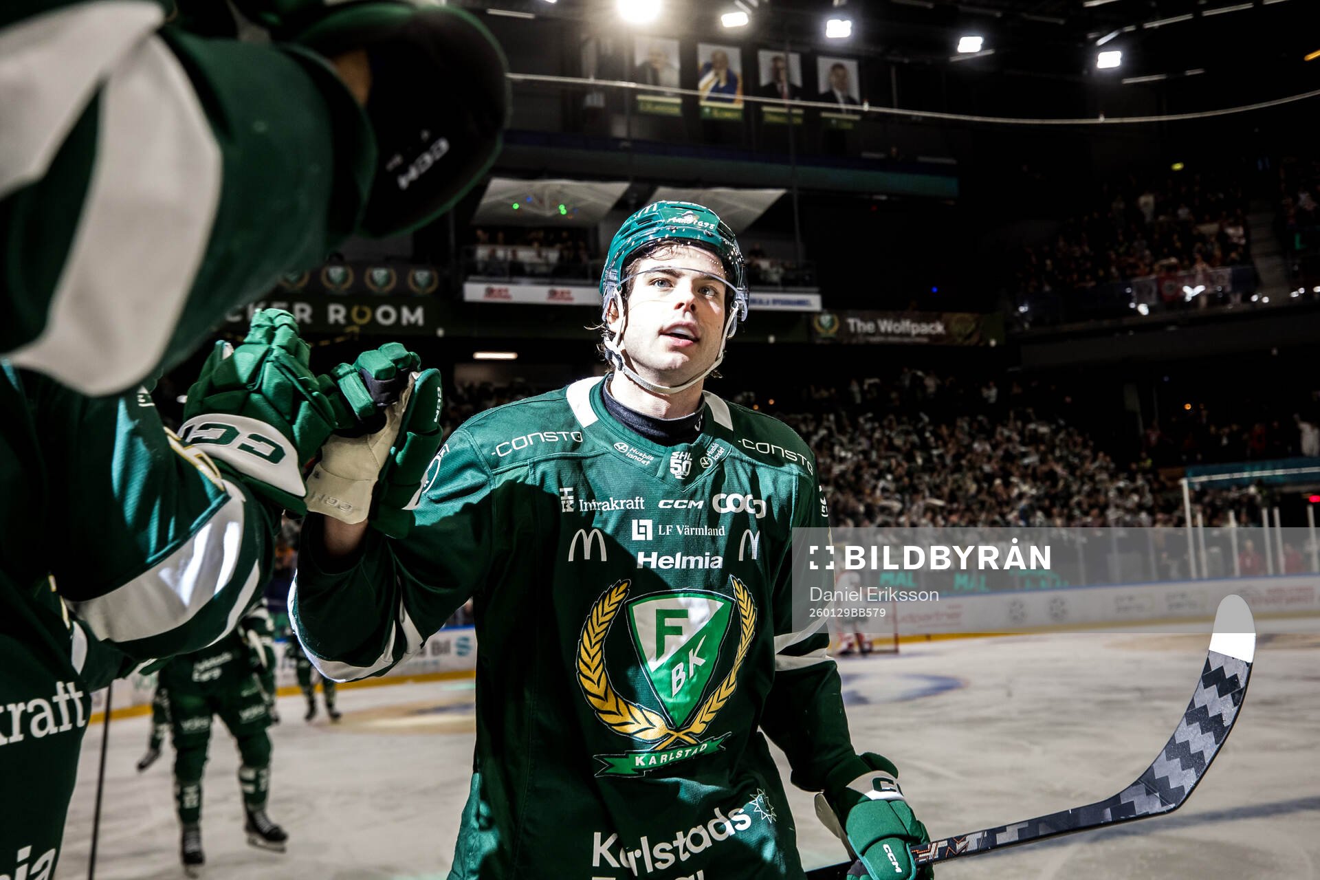 Färjestads Viktor Lodin jublar