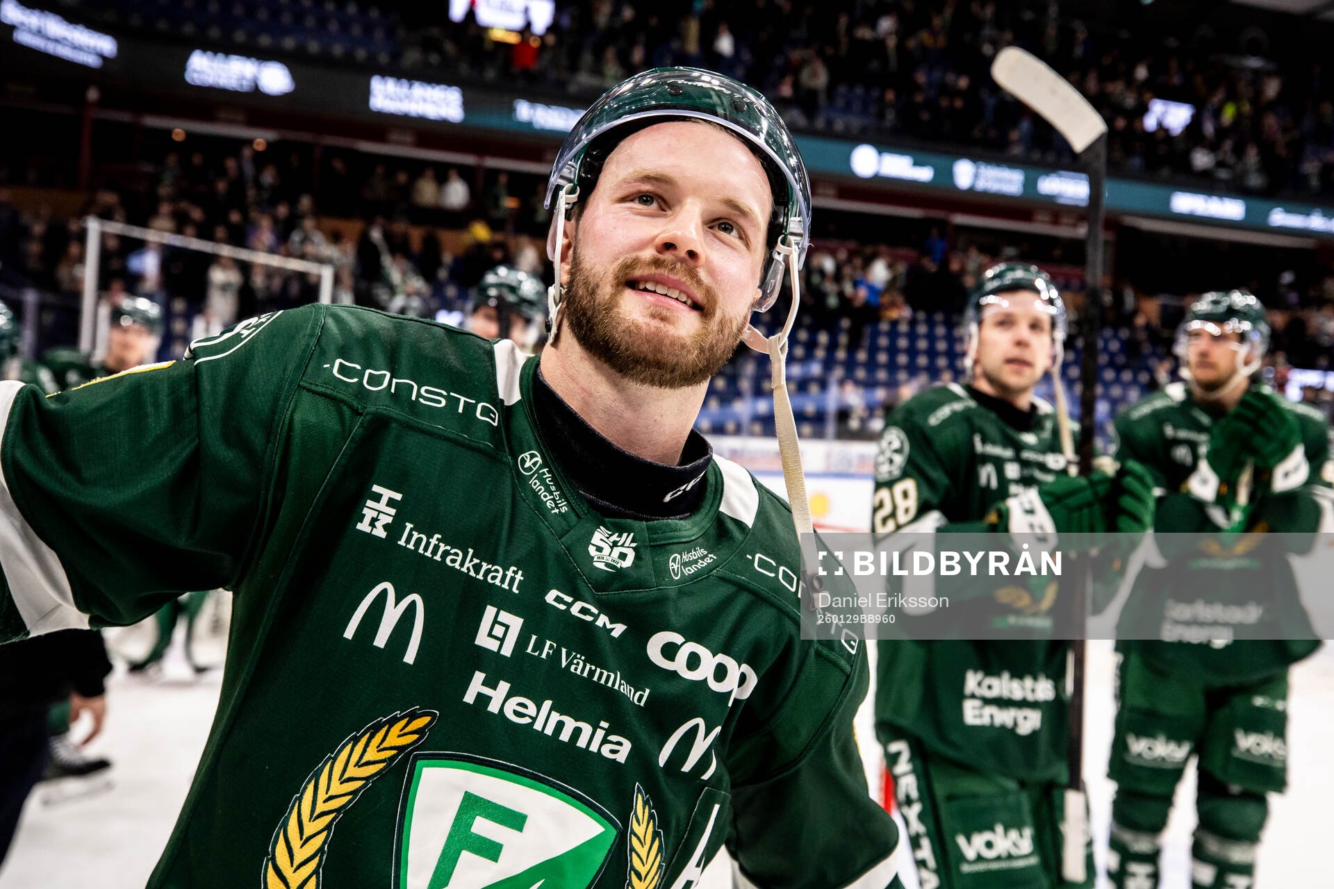 Färjestads Axel Bergkvist jublar