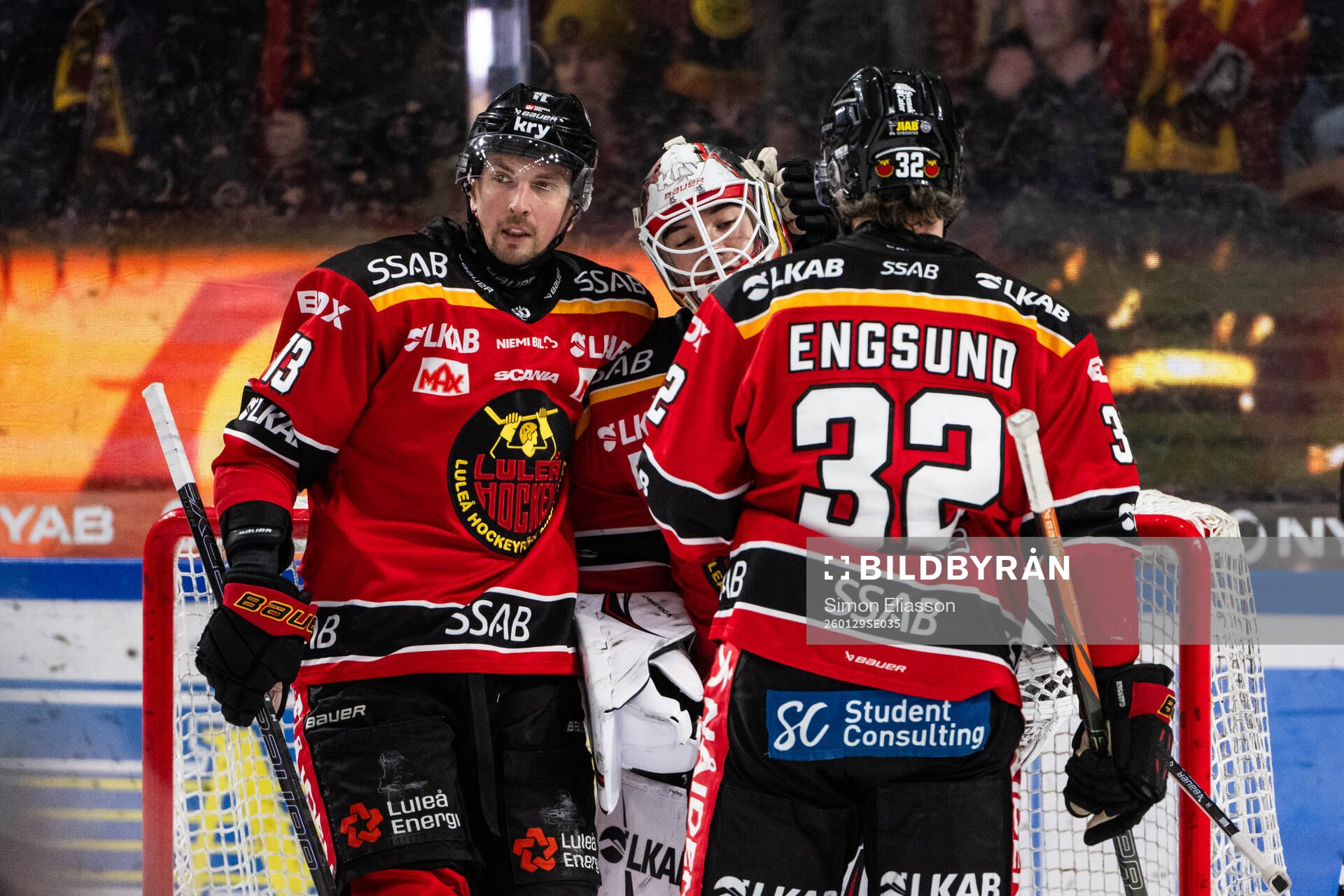 Luleås Eetu Koivistoinen, målvakt Matteus Ward och Oscar