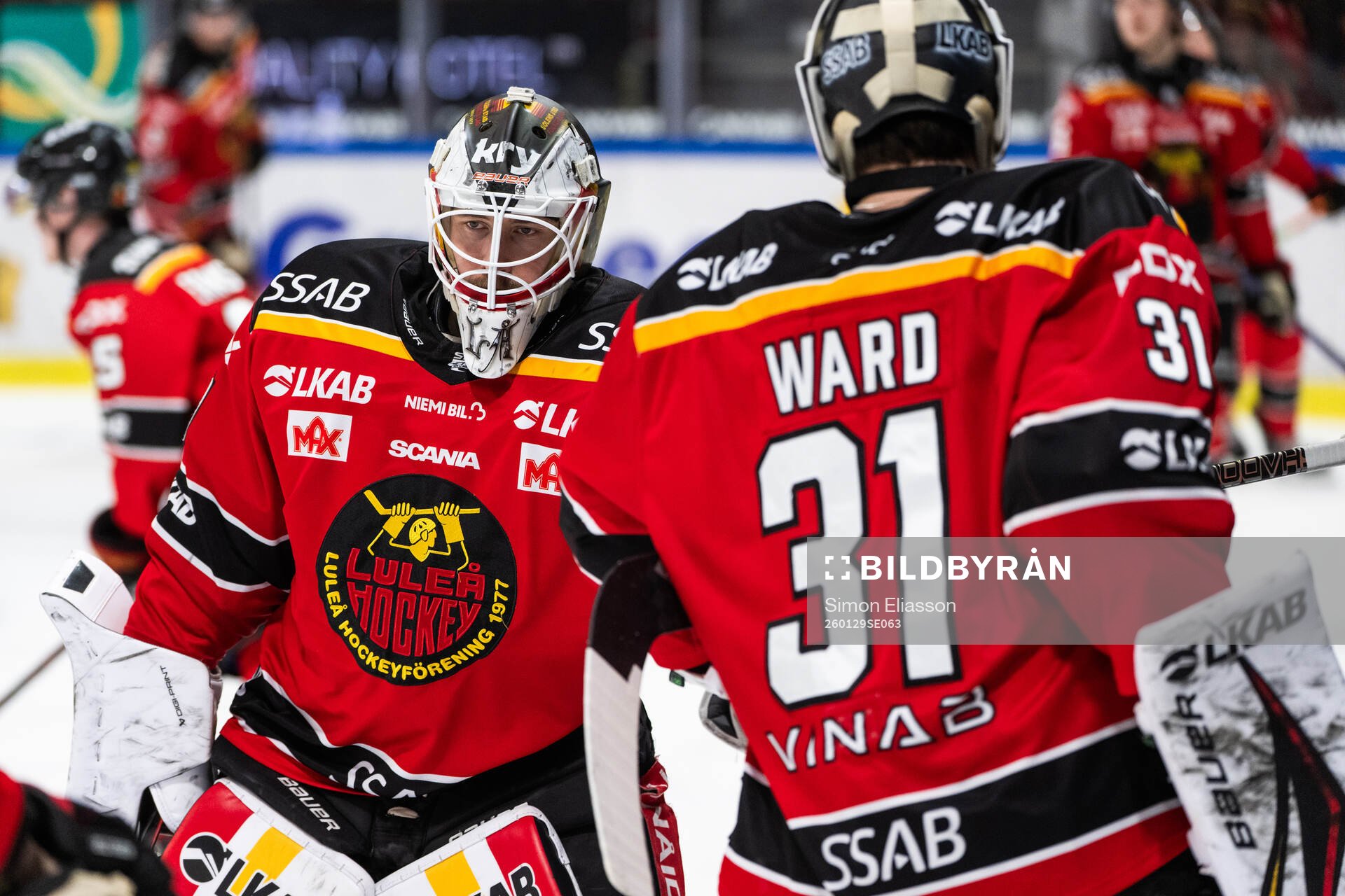 Luleås målvakt Joel Lassinantti och målvakt Matteus Ward